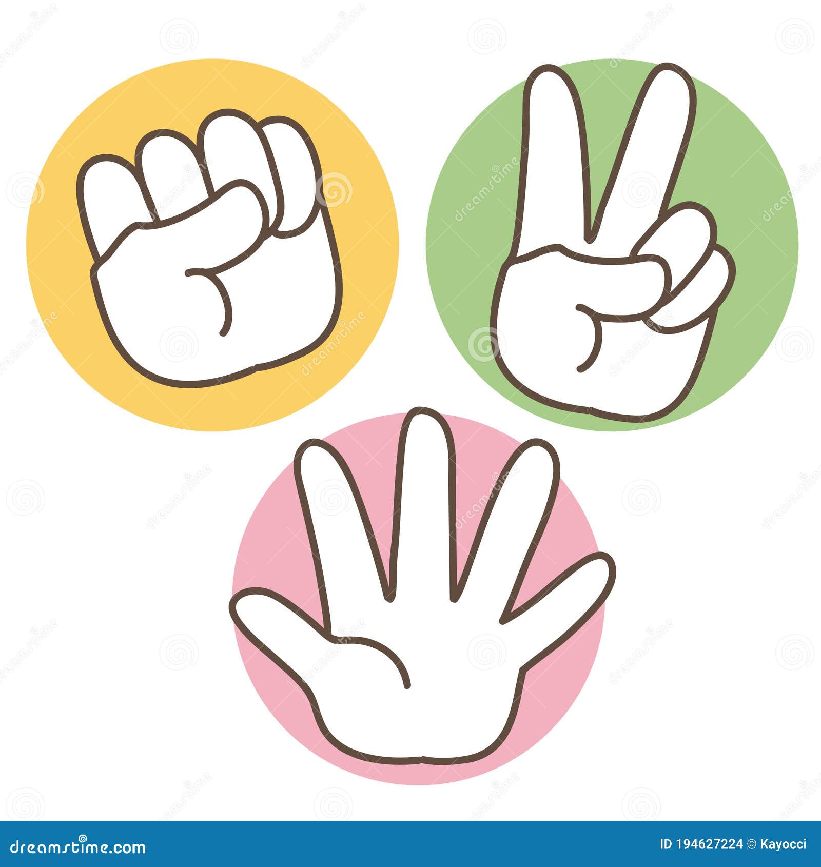 Rock Paper Scissors Hand Gesture Illustration By Crafteroks