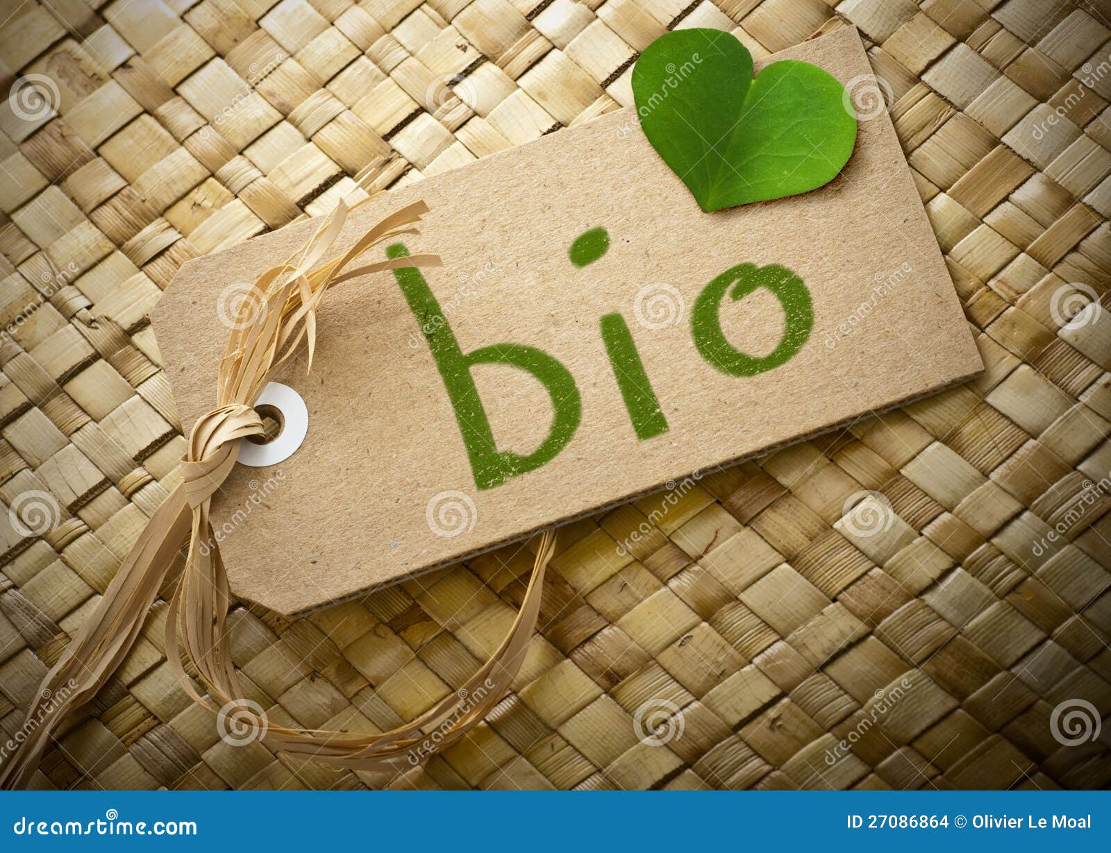 natual cardboard label with the word bio