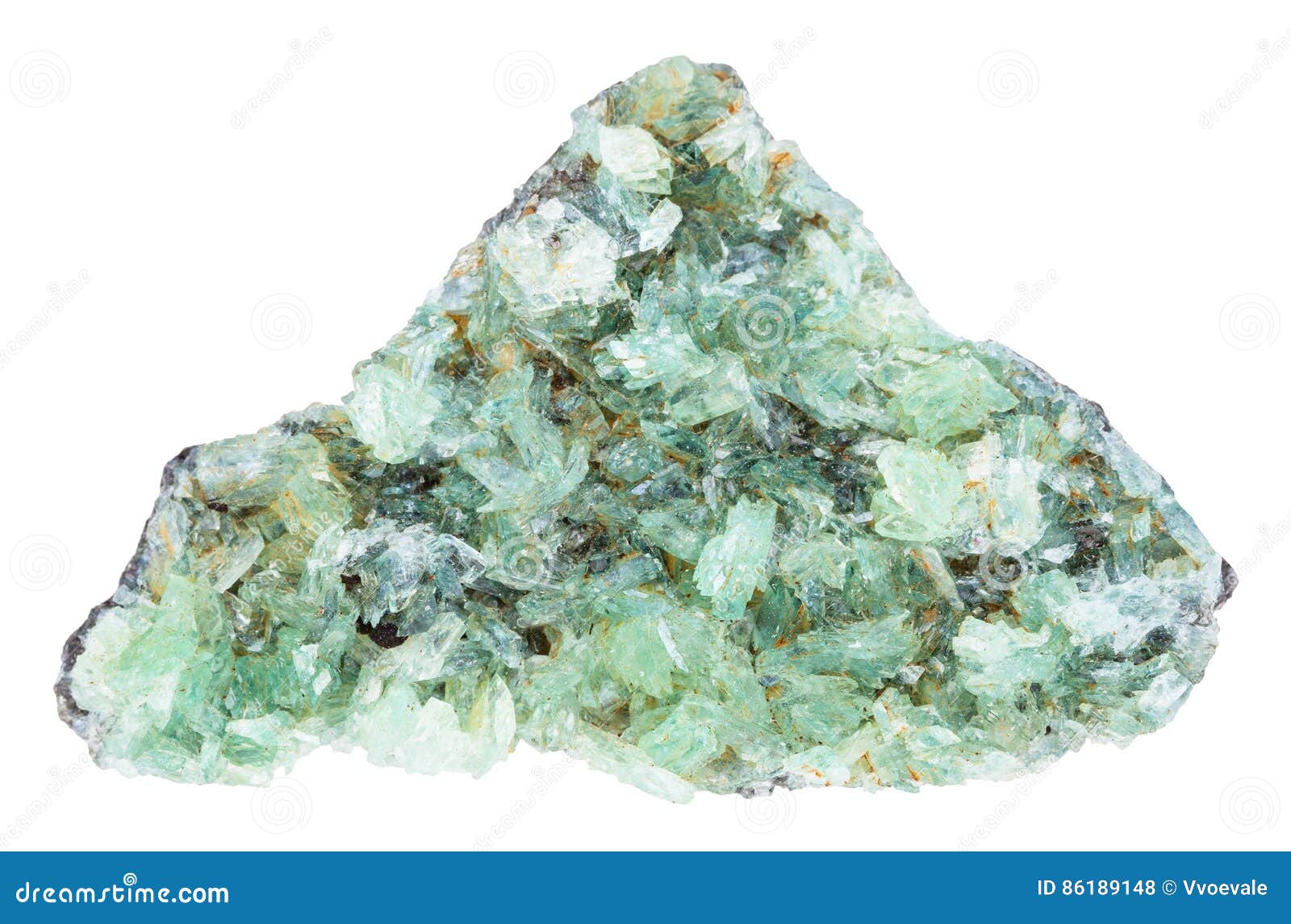 natural anapaite crystals  on white