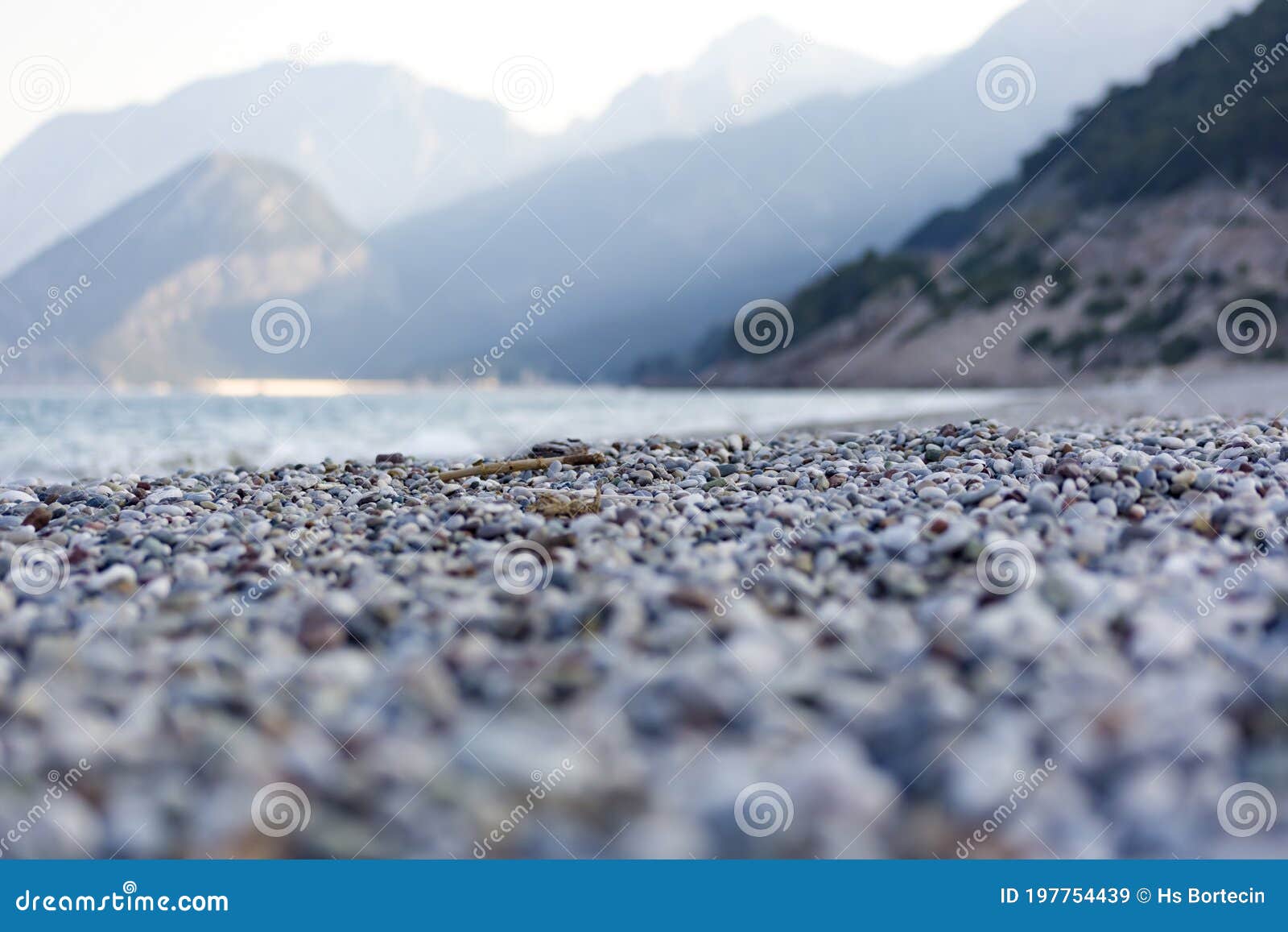 the natural background texture white sea stones of sarisu beach.