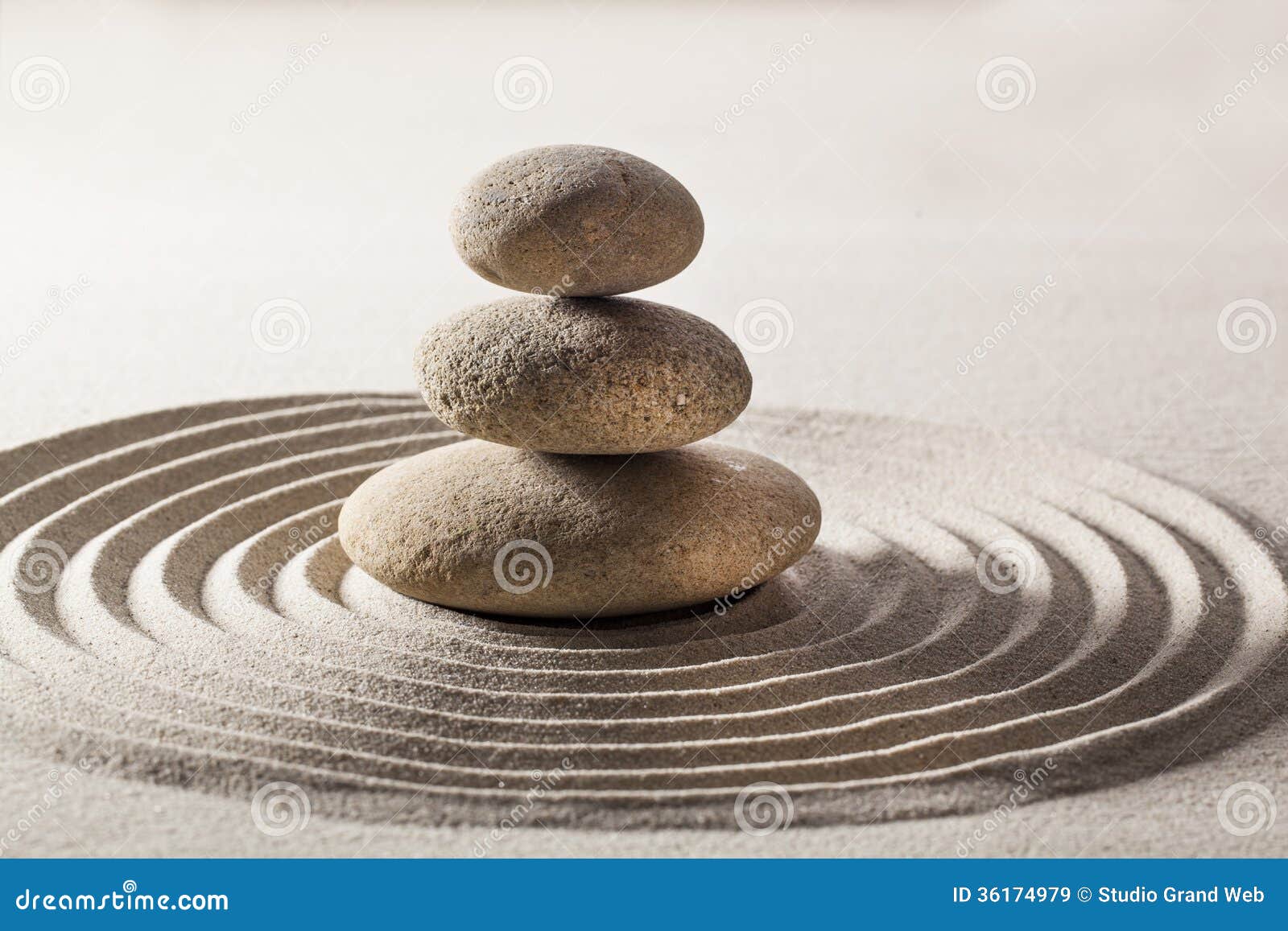 Natural Balance Achieved with Zen Pebbles Stock Image Image of