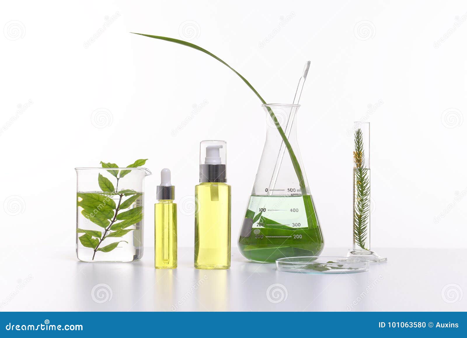 natural beauty cosmetics product with herbal ingredients, close-up