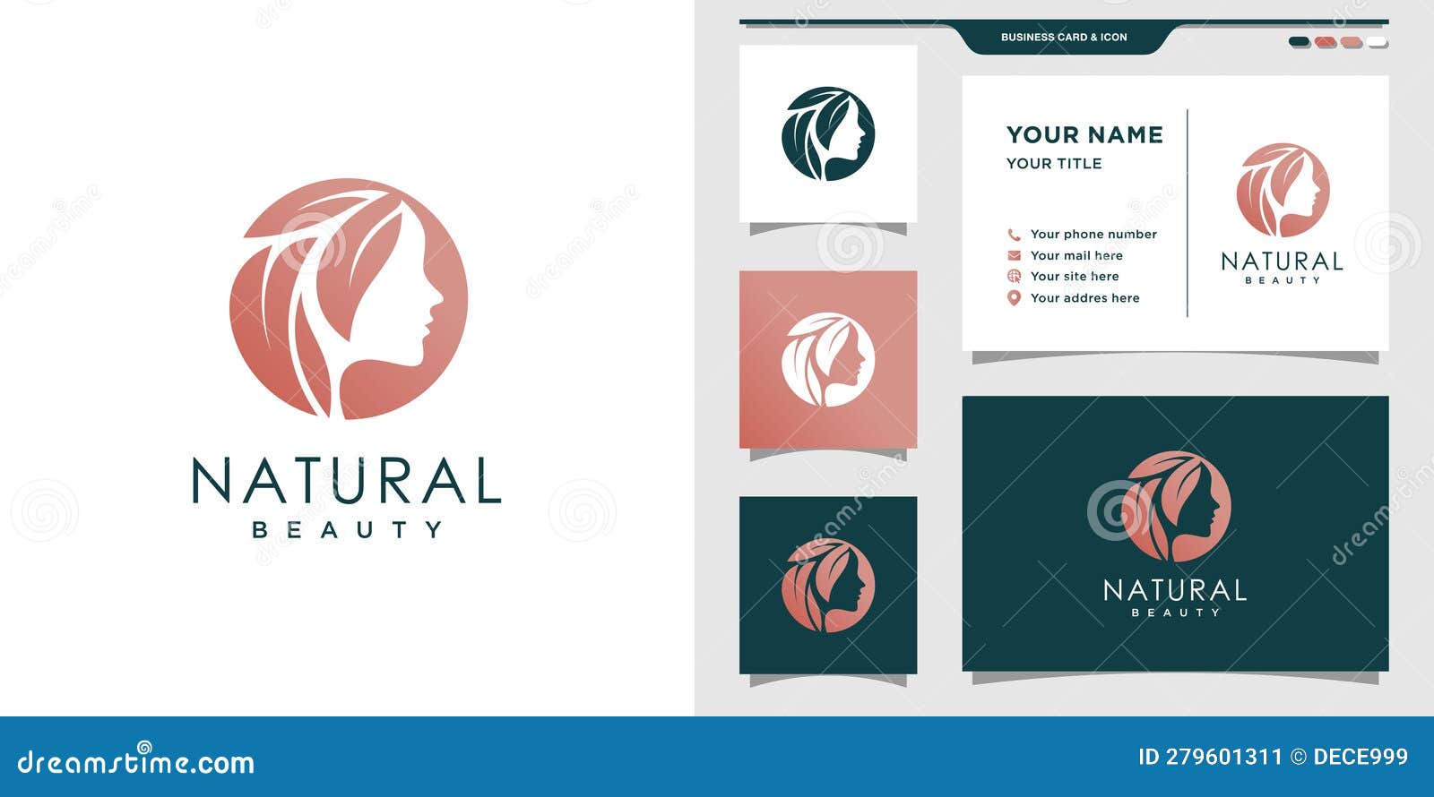 Premium Vector  Woman beauty logo with business card