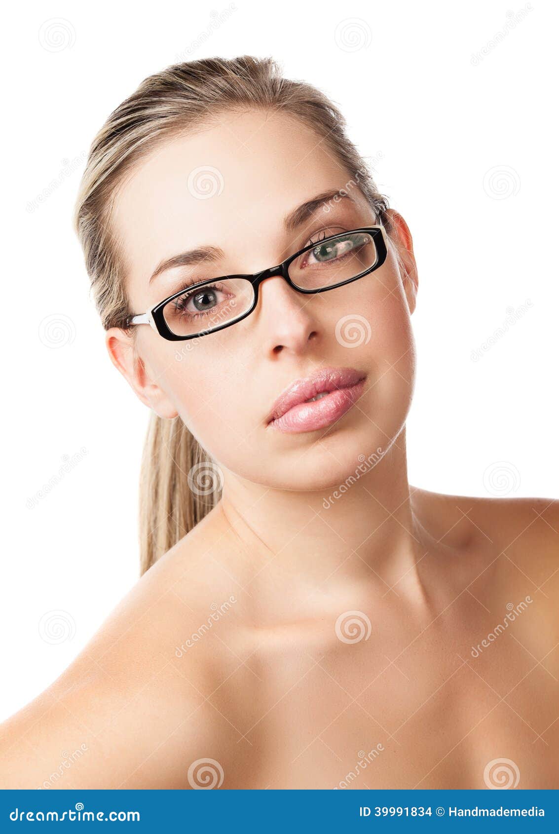 Natural beauty makeup girl stock photo. Image of glasses - 39991834