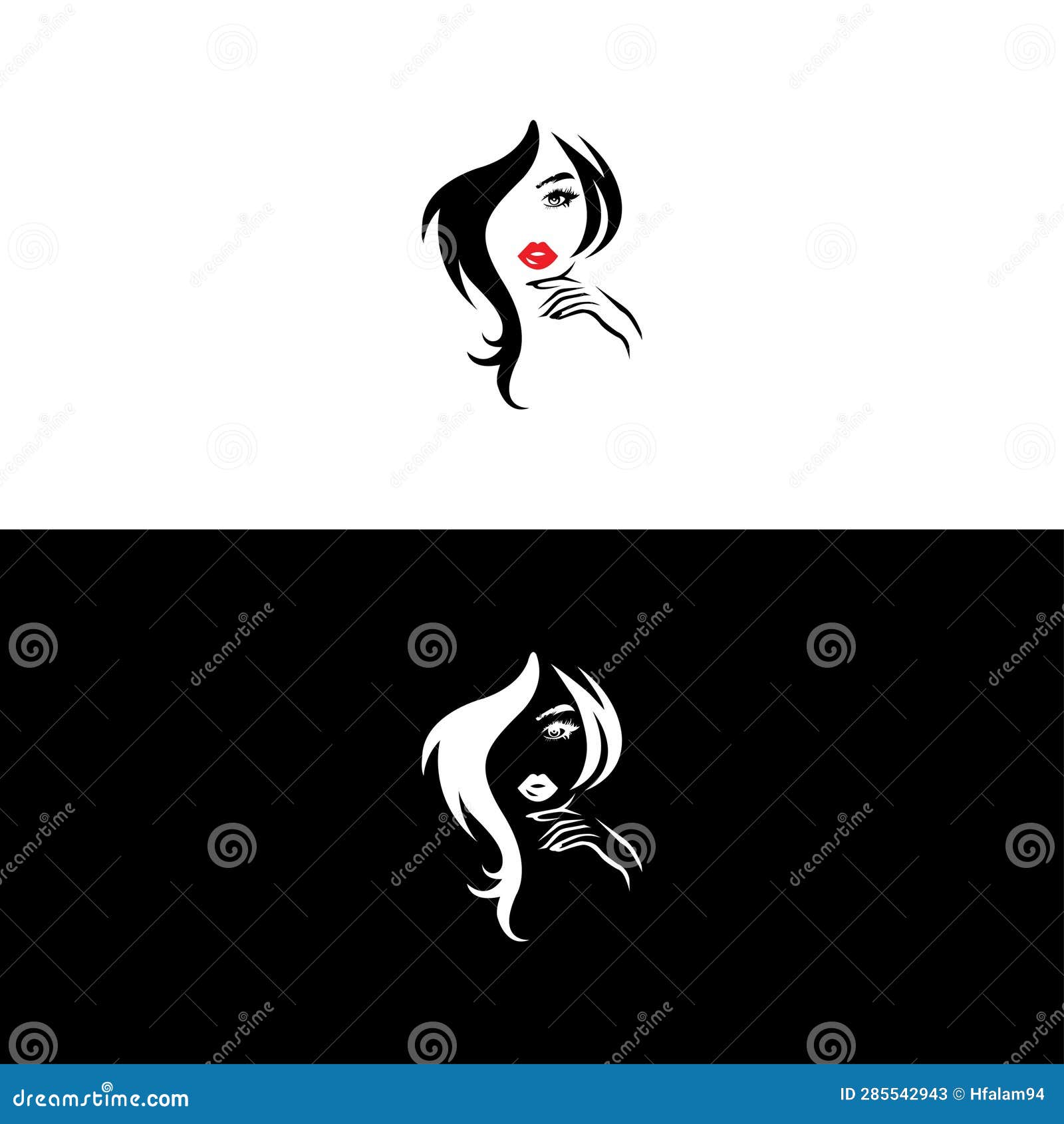 hairstyle logo. lush hair icon. beauty salon emblem. face in profile woman.  brush drawing isolate. vector flat style illustration 13572345 Vector Art  at Vecteezy