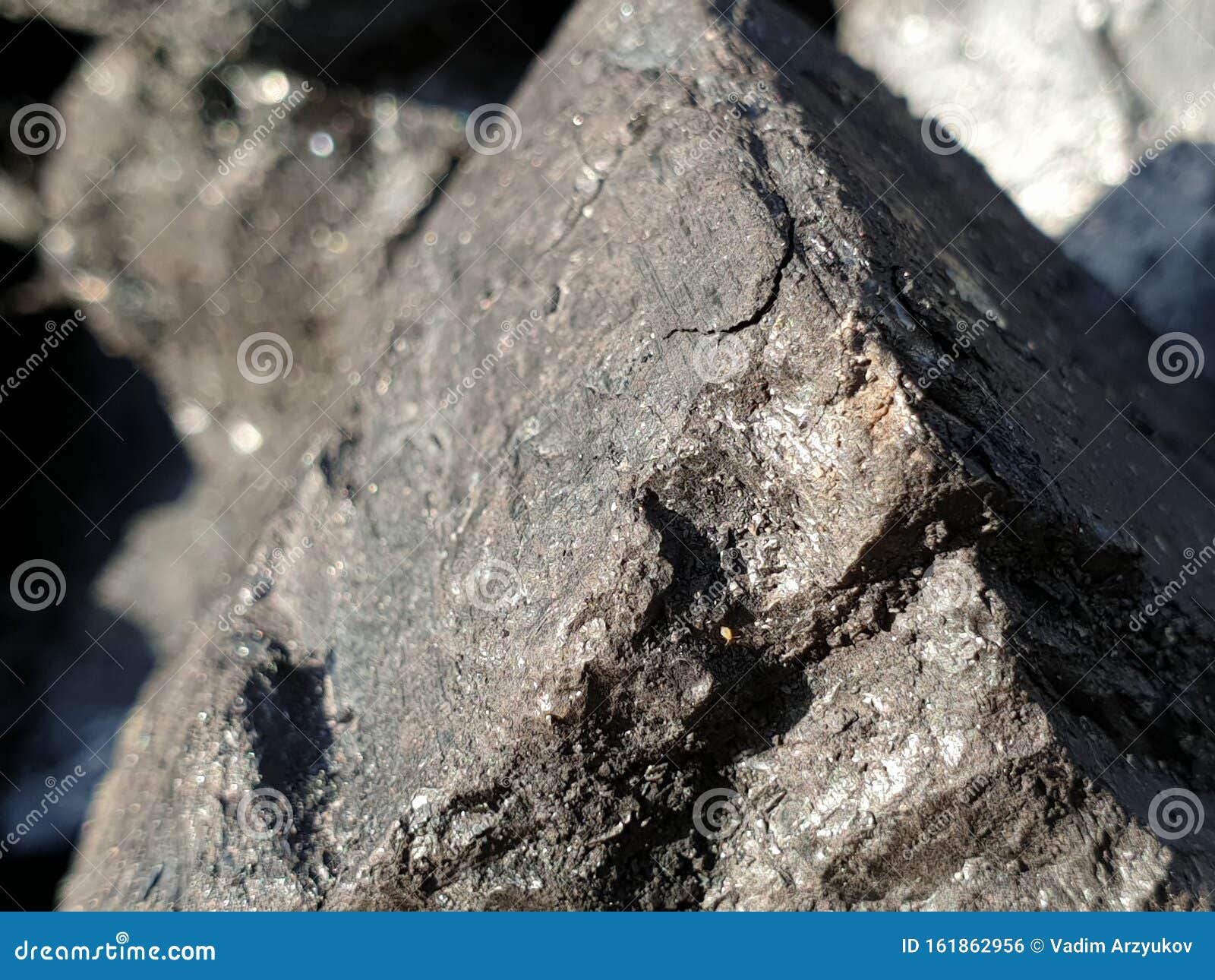 Natural Coal for Heating Homes in the Cold Season Stock Photo Image