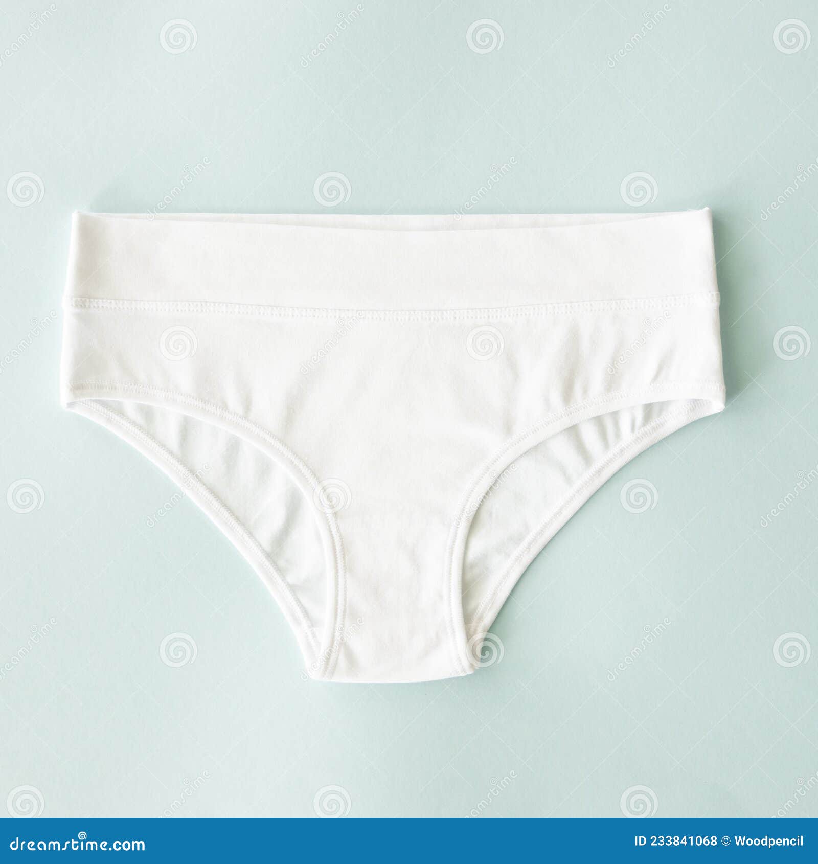 Natural Cotton Casual Underwear White Panties, Classic Model. Top