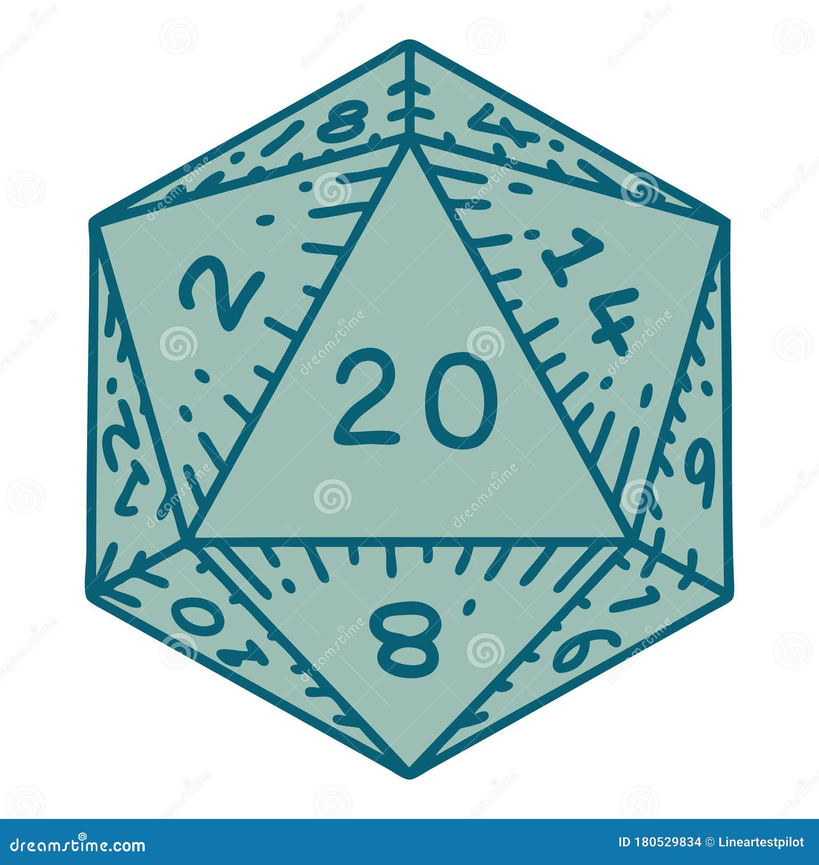 Natural 20 D20 Dice Roll Illustration Stock Vector Illustration of dice, game 180529834