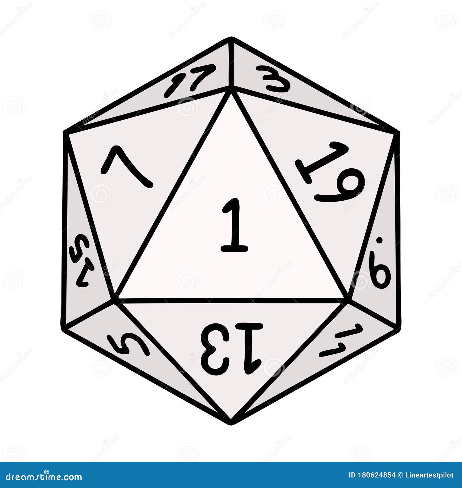 D20 Dice Icon On Transparent Background Stock Illustration