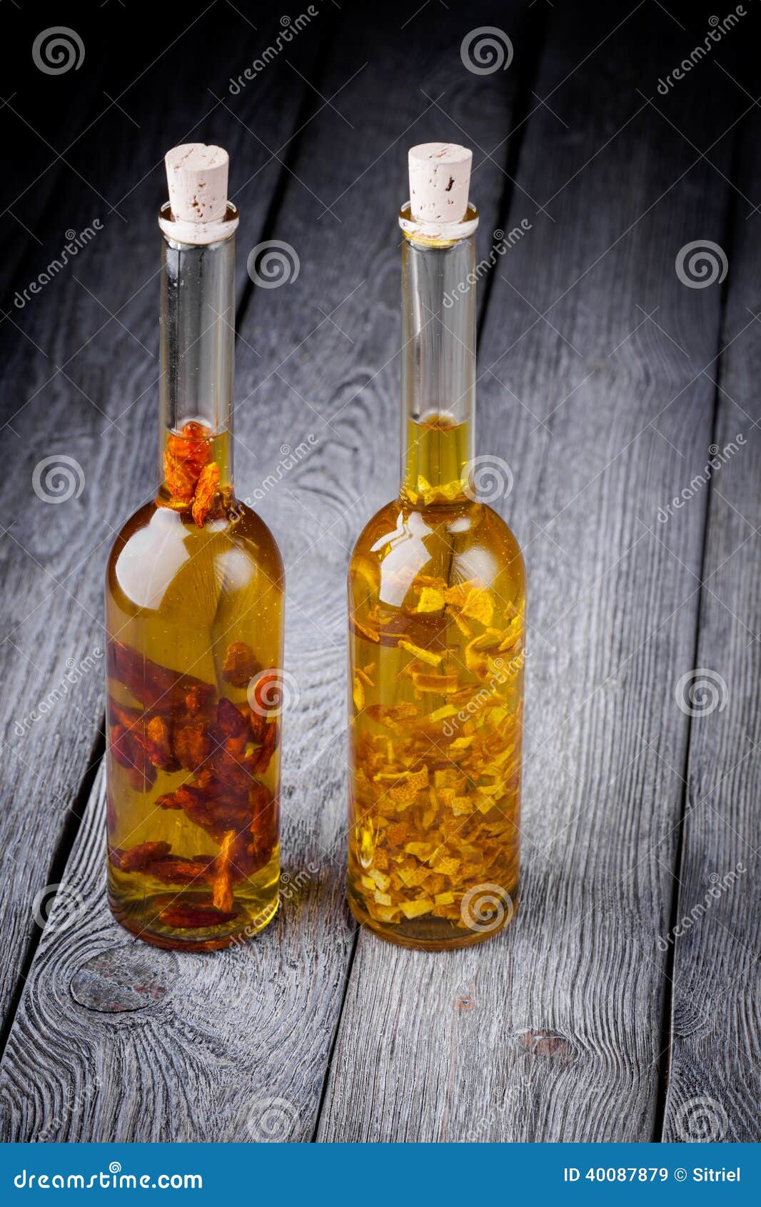 Natural Diy Infused Olive Oil with Chili and Lemon Stock Image - Image ...