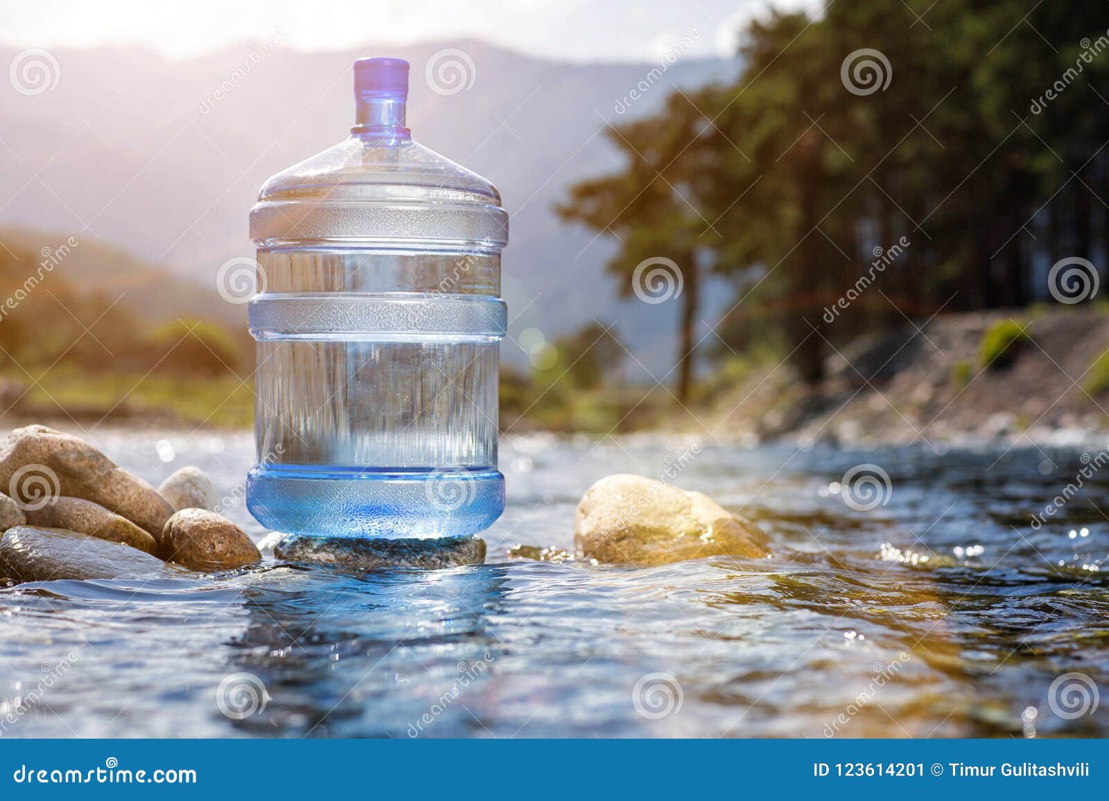 Natural Drinking Water in a Large Bottle Stock Image Image of