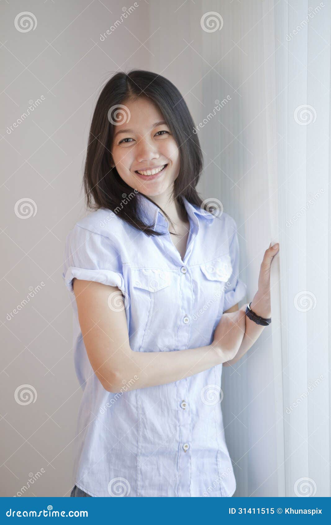 Natural Face With No Make Up Of Asian Teen Stock Image ...