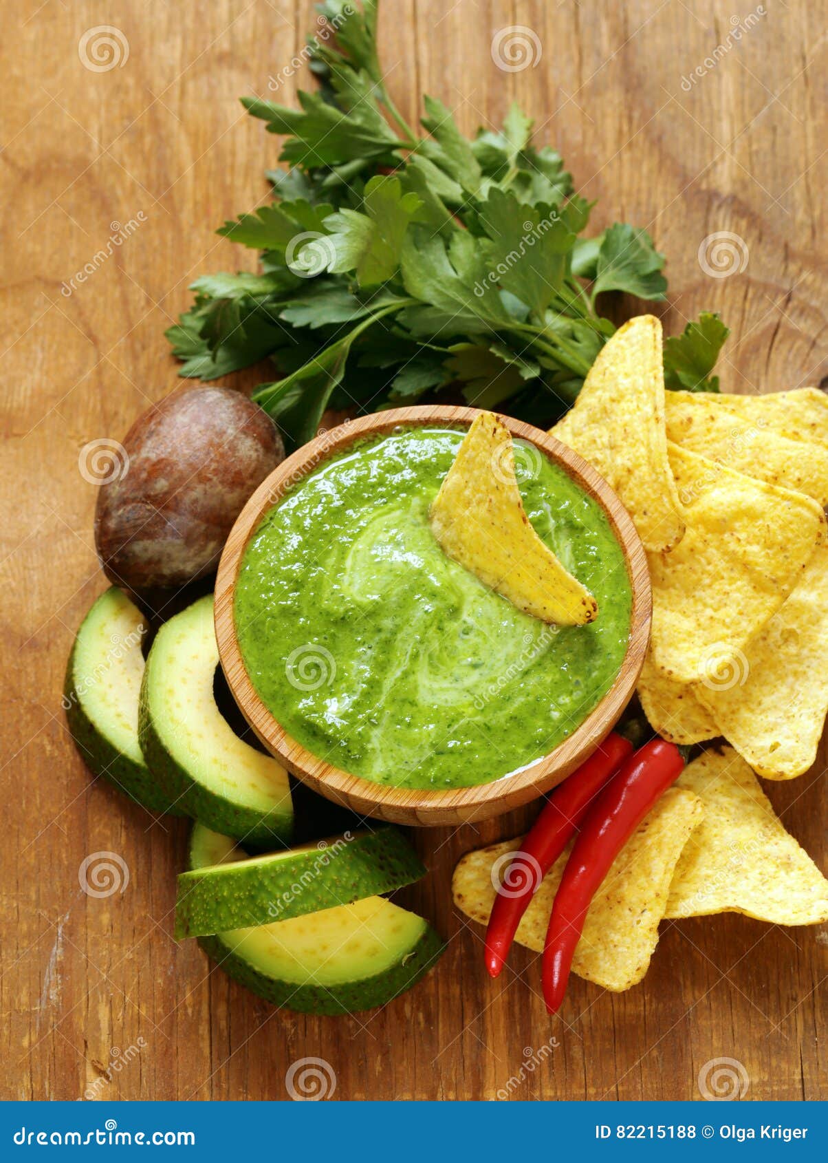 Natural Fresh Guacamole Dip with Avocado Stock Photo Image of spicy