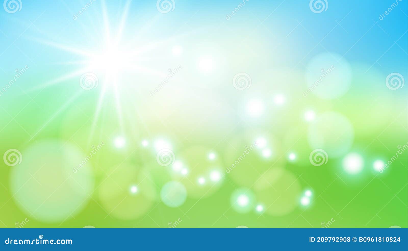 Natural Fresh Spring or Summer Green Abstract Blur Background. Vector  Banner, Poster, Template with Copy Space. Eps10 Stock Vector - Illustration  of light, lens: 209792908