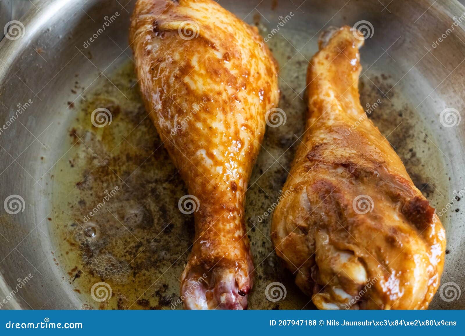Natural Fried Chicken Legs on a Pan Stock Photo - Image of rustic, meal