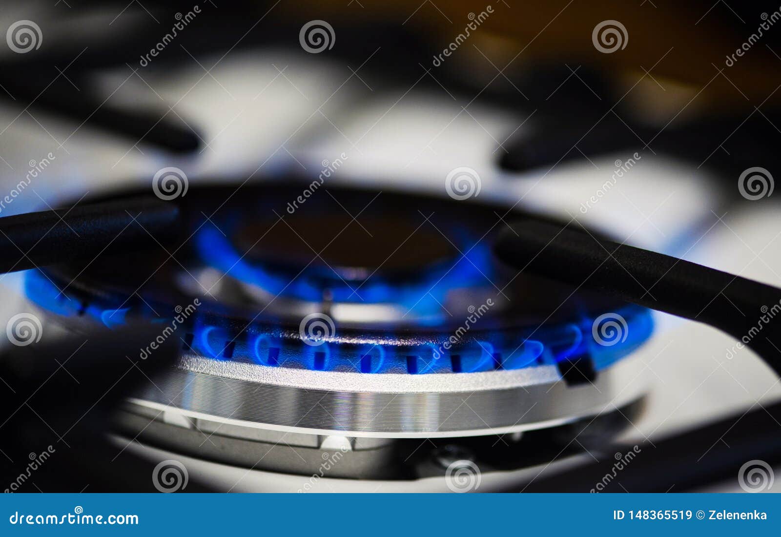 Natural Gas Burning on Kitchen Gas Stove Stock Image Image of natural