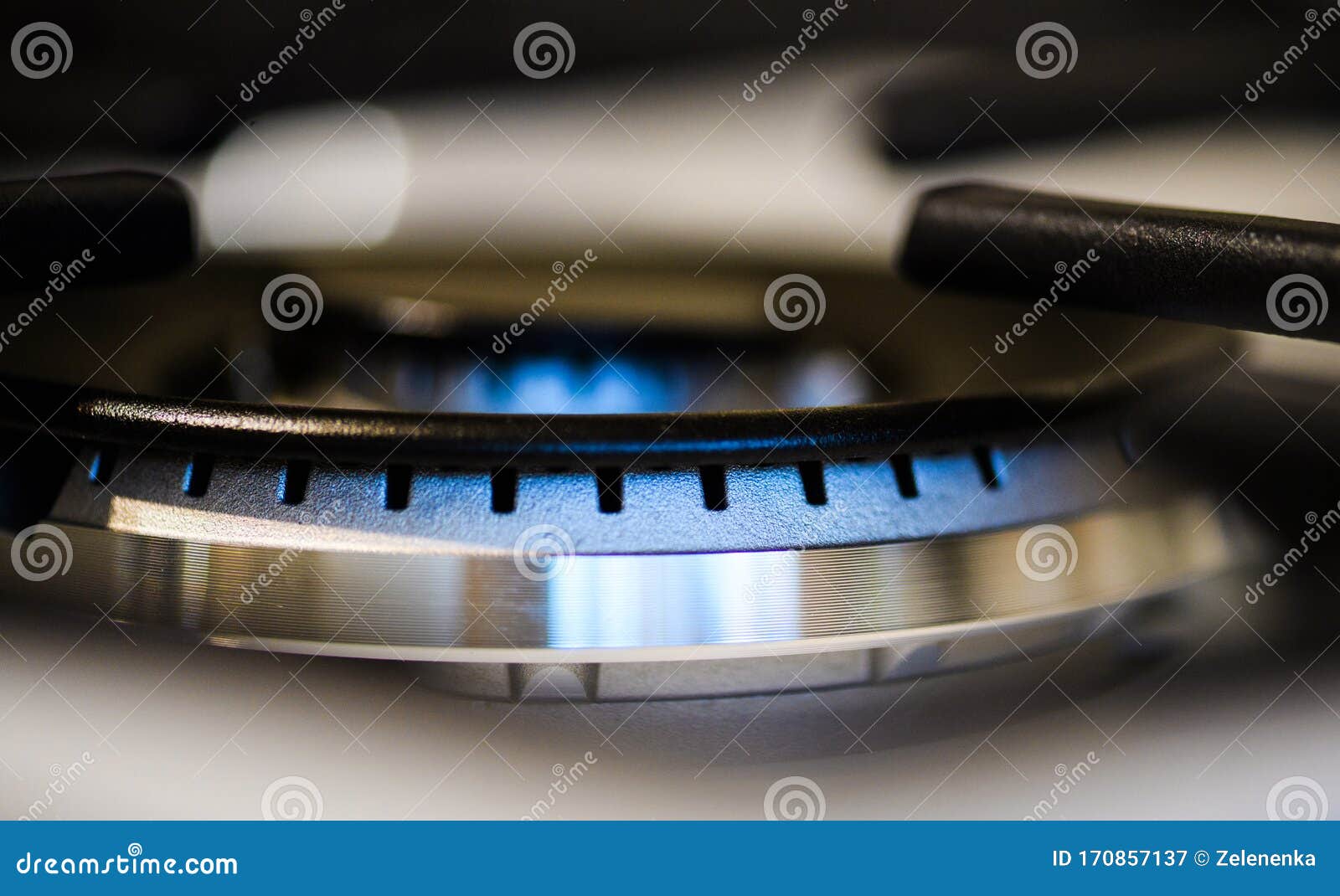Natural Gas Burning on Kitchen Gas Stove Stock Image Image of danger