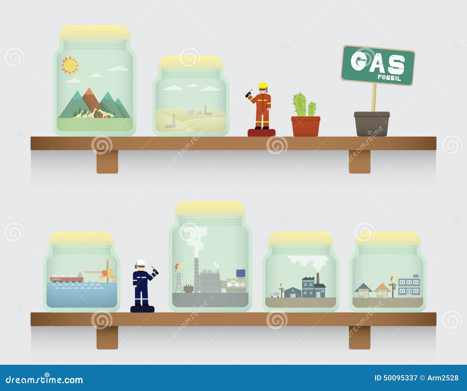 Natural gas in jar stock vector. Illustration of crock 50095337