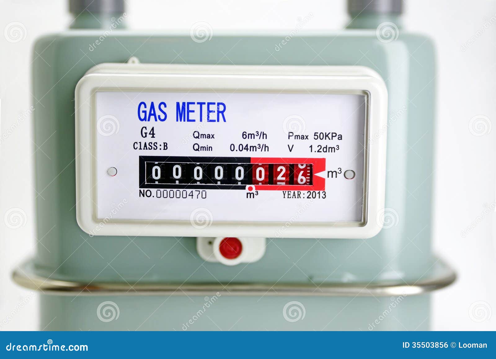 natural gas meter close up