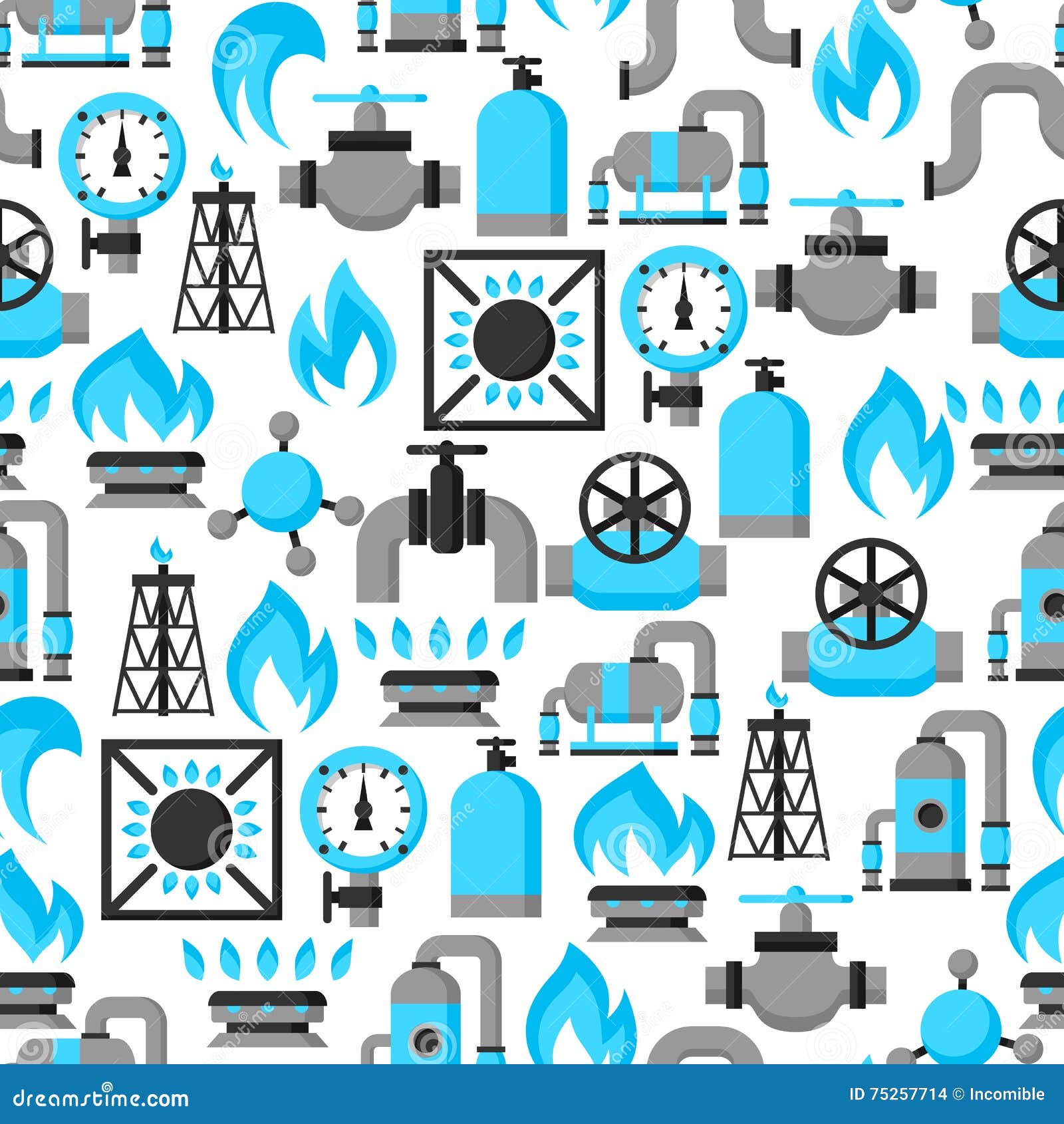 natural gas production, injection and storage. industrial seamless pattern