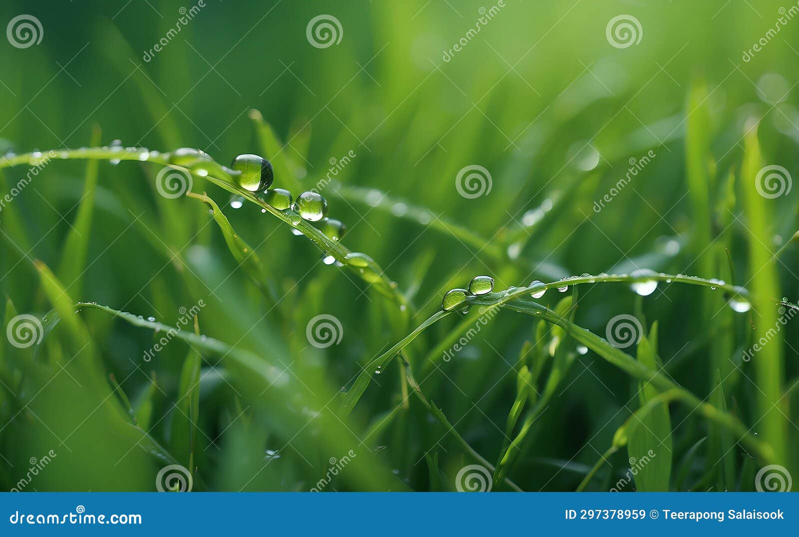 A Natural Green Grass with Water Drops Background Stock Illustration Illustration of waterdrop