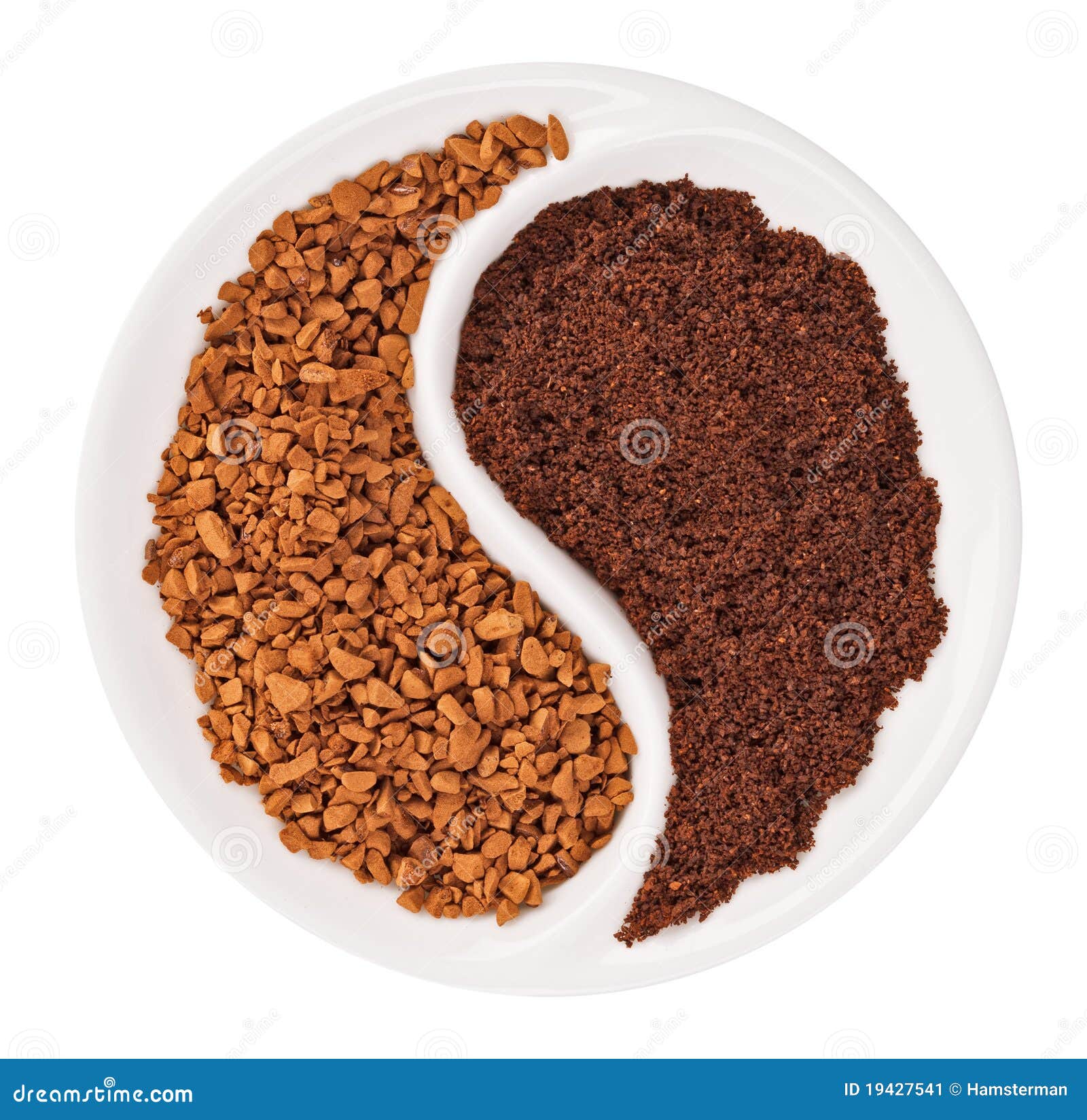 Natural Ground Coffee Versus Instant One Stock Image Image of food