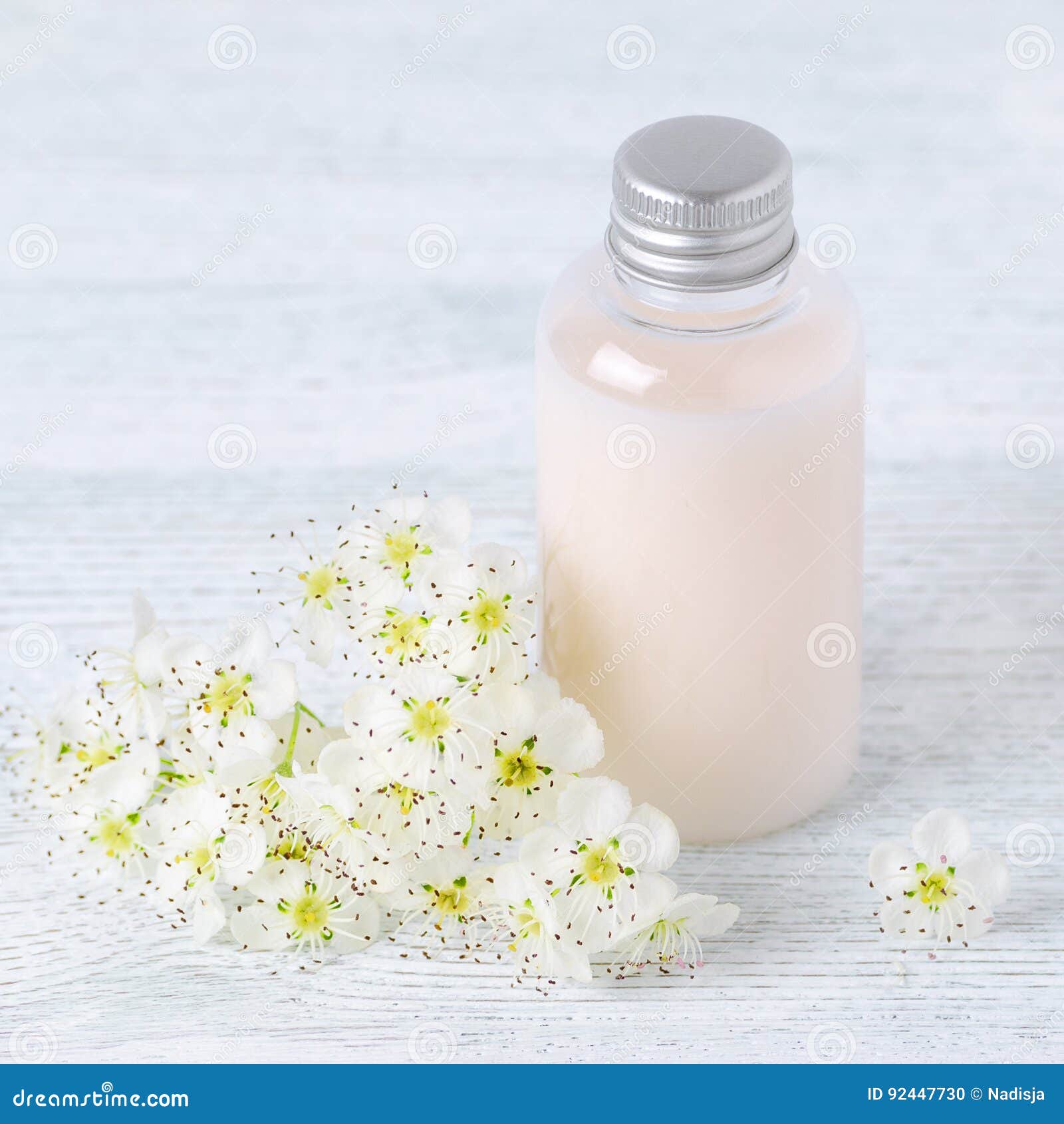 Natural Hair Conditioner or Shampoo or Body Lotion with Fresh Flowers Stock  Photo - Image of nature, baby: 92447730