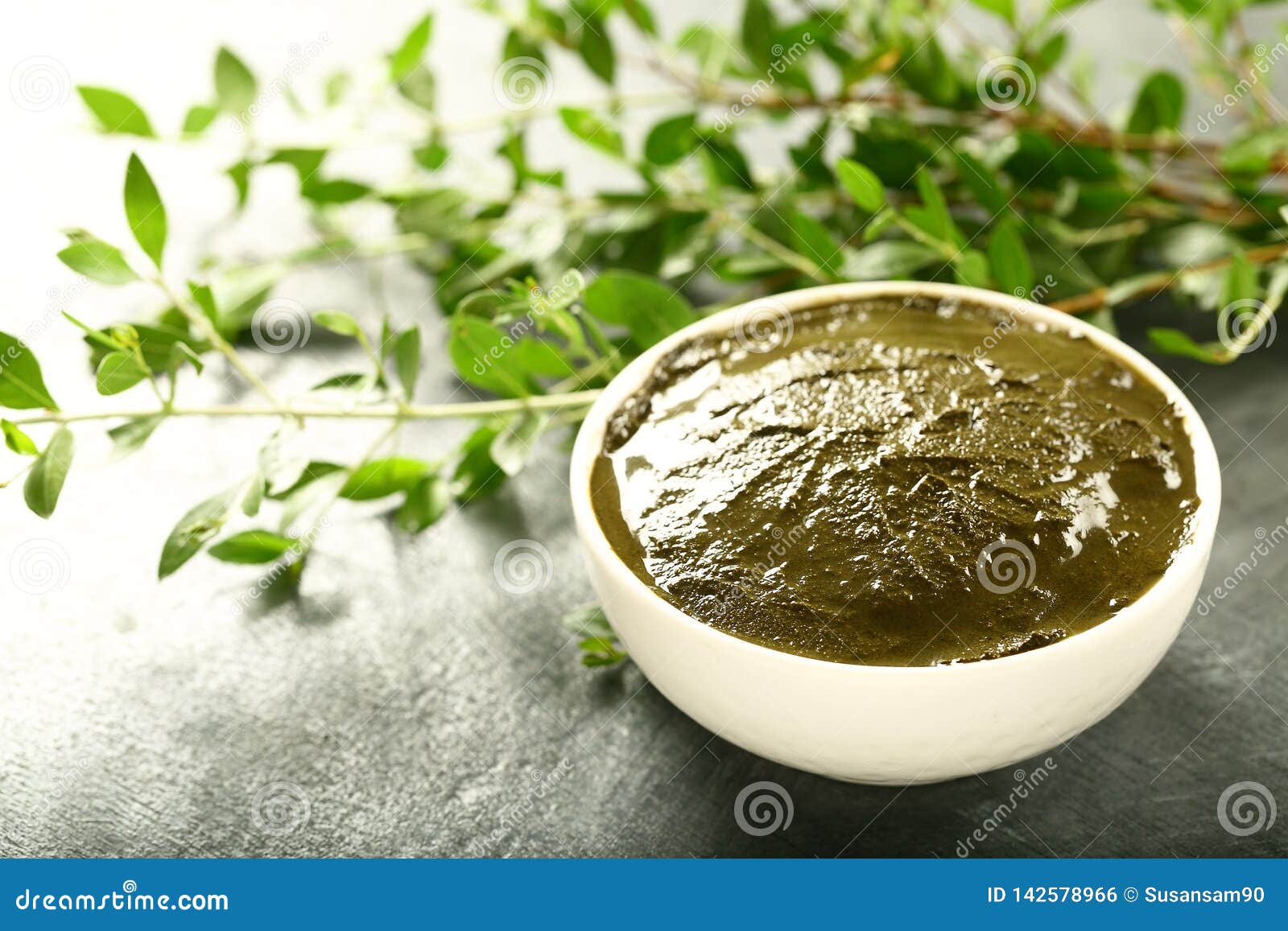 Bowl of Henna Paste Made of Lowsonia Leaves Stock Photo - Image of hair,  design: 142578966