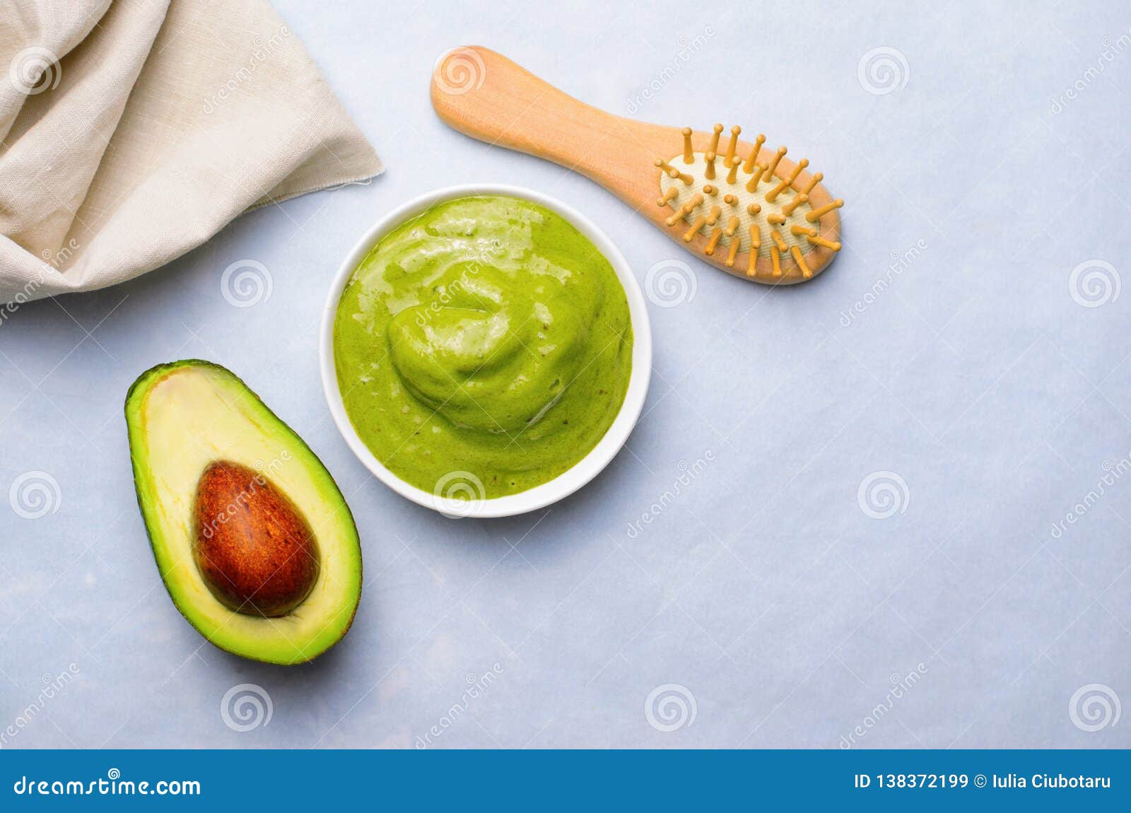 Natural Hair Mask Homemade Avocado Hair Treatment Stock Image