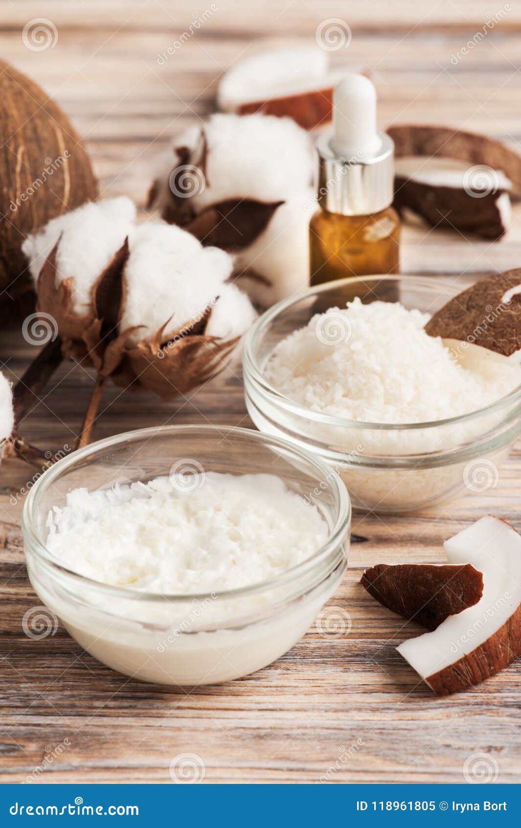 Natural Hair Treatment with Coconut Stock Image - Image of mask