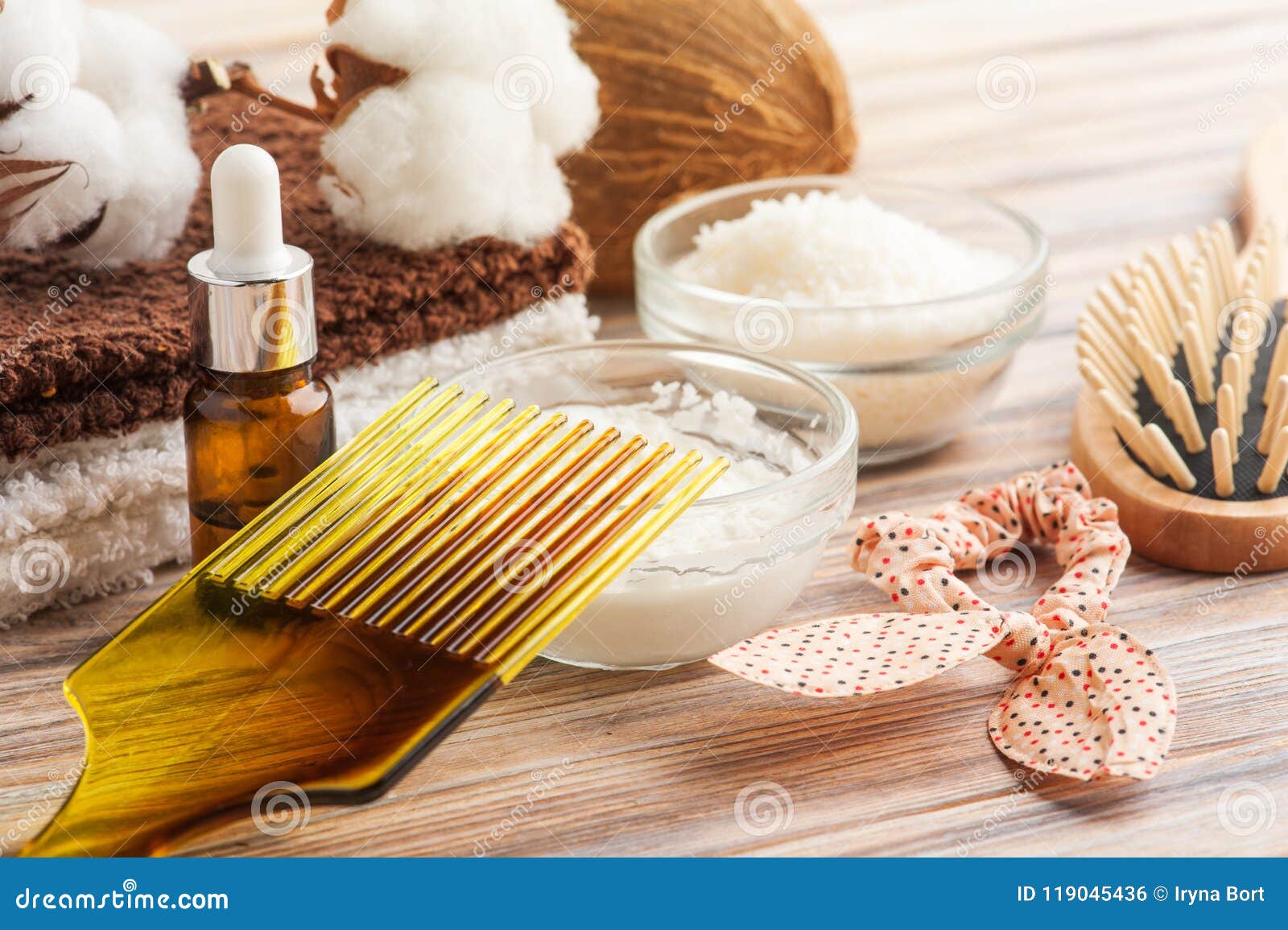 Natural Hair Treatment with Coconut Stock Photo - Image of health