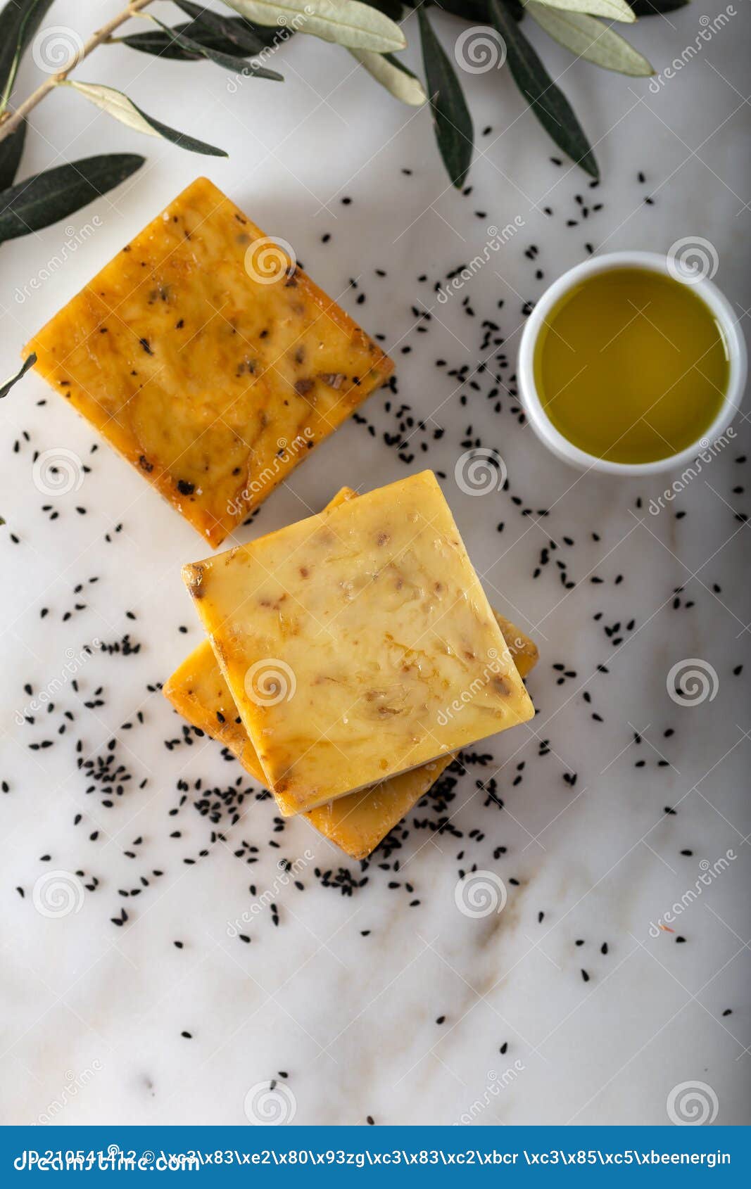 Natural Handmade Soap with Black Seed and Olive Oil Stock Photo Image