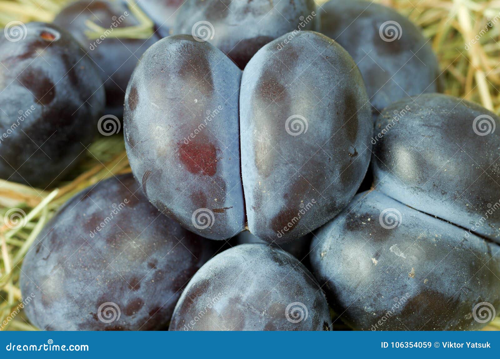 Natural Home Plums. Plums in the Form of Heart Stock Image Image of