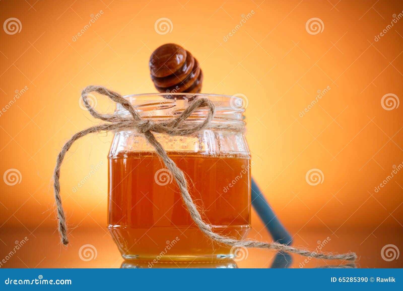 Natural Honey in a Glass Jar Stock Photo Image of organic, stick