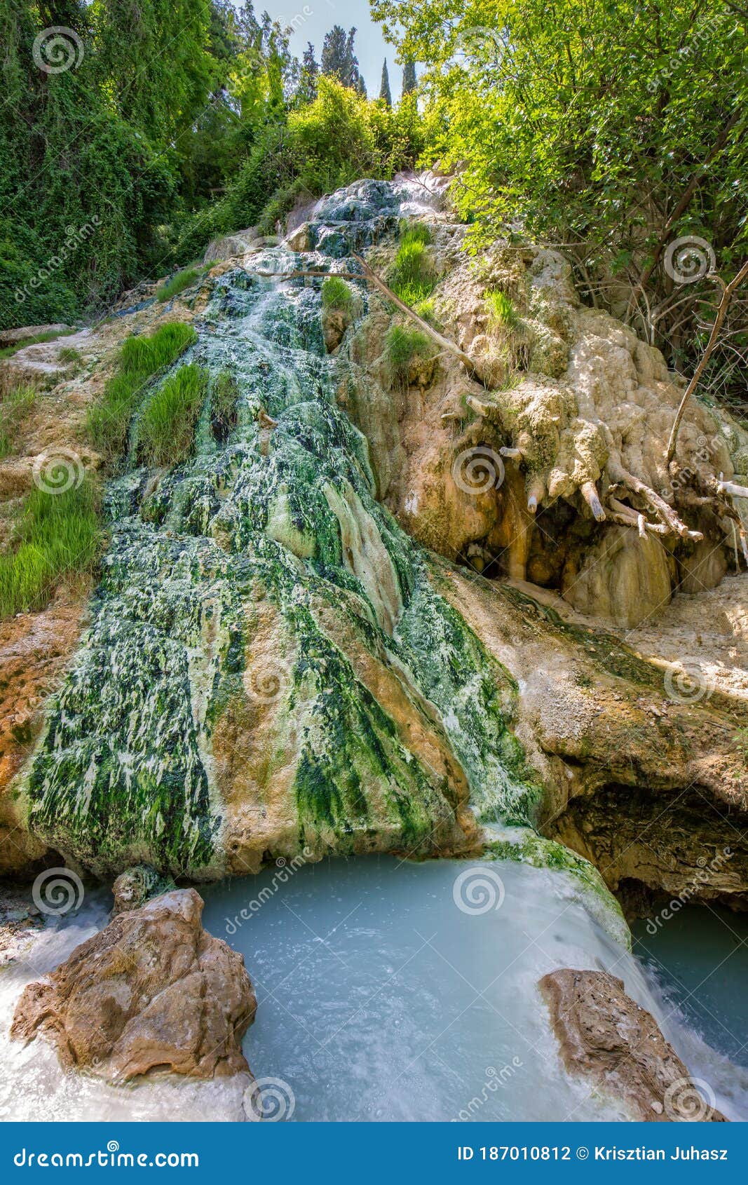 natural hot springs in bagni san filippo - fosso bianco