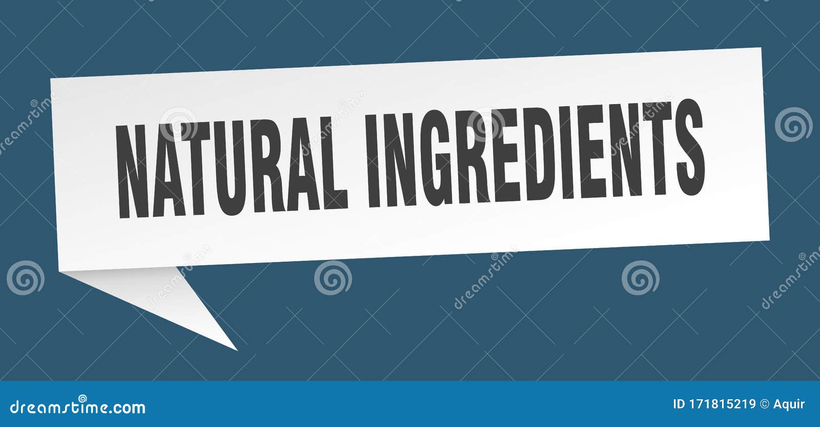 Natural Ingredients Speech Bubble. Natural Ingredients Ribbon Sign