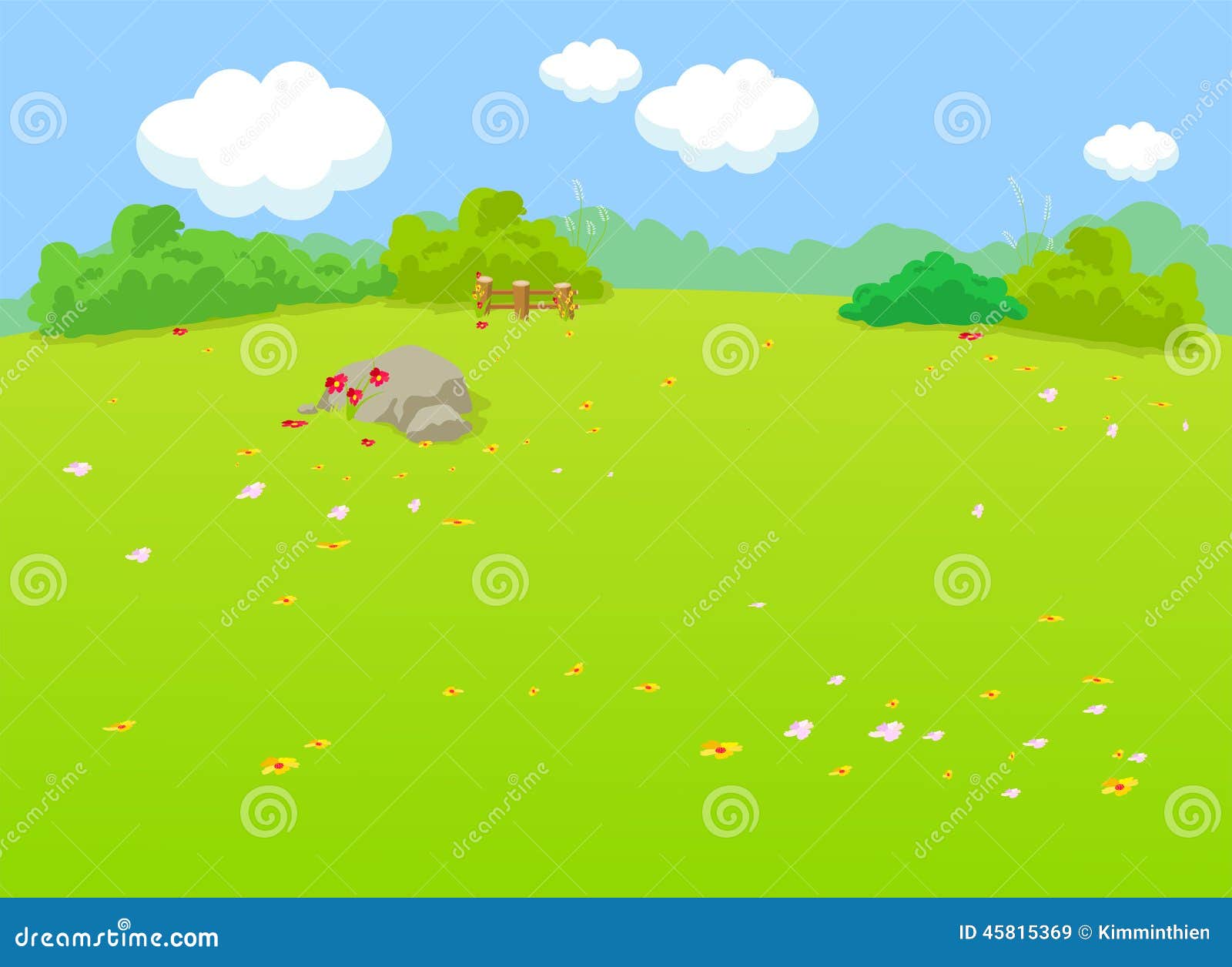 The Natural Landscape Cartoon Background Stock Vector - Illustration of  green, cloud: 45815369