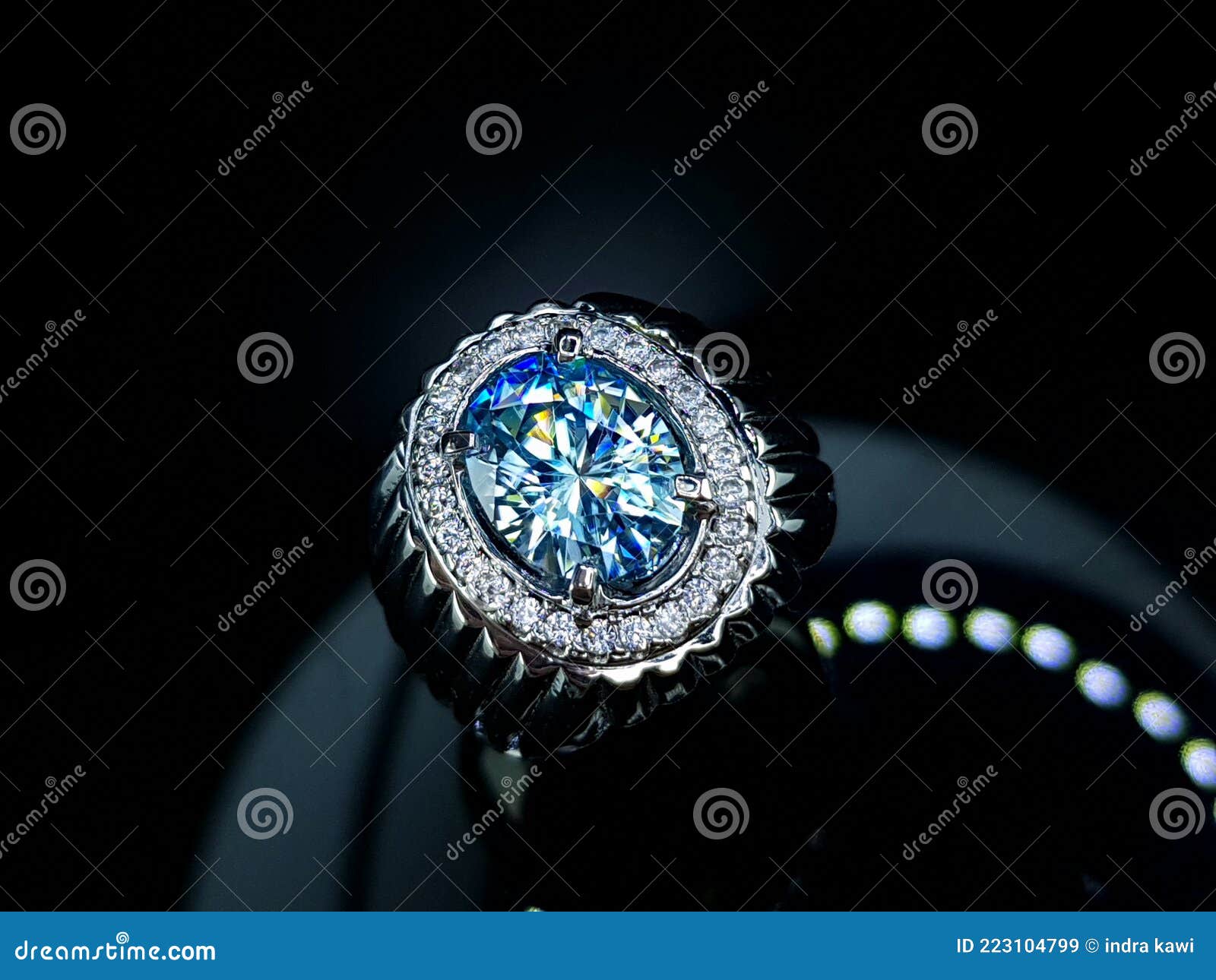 natural light blue zircon gold diamond ring