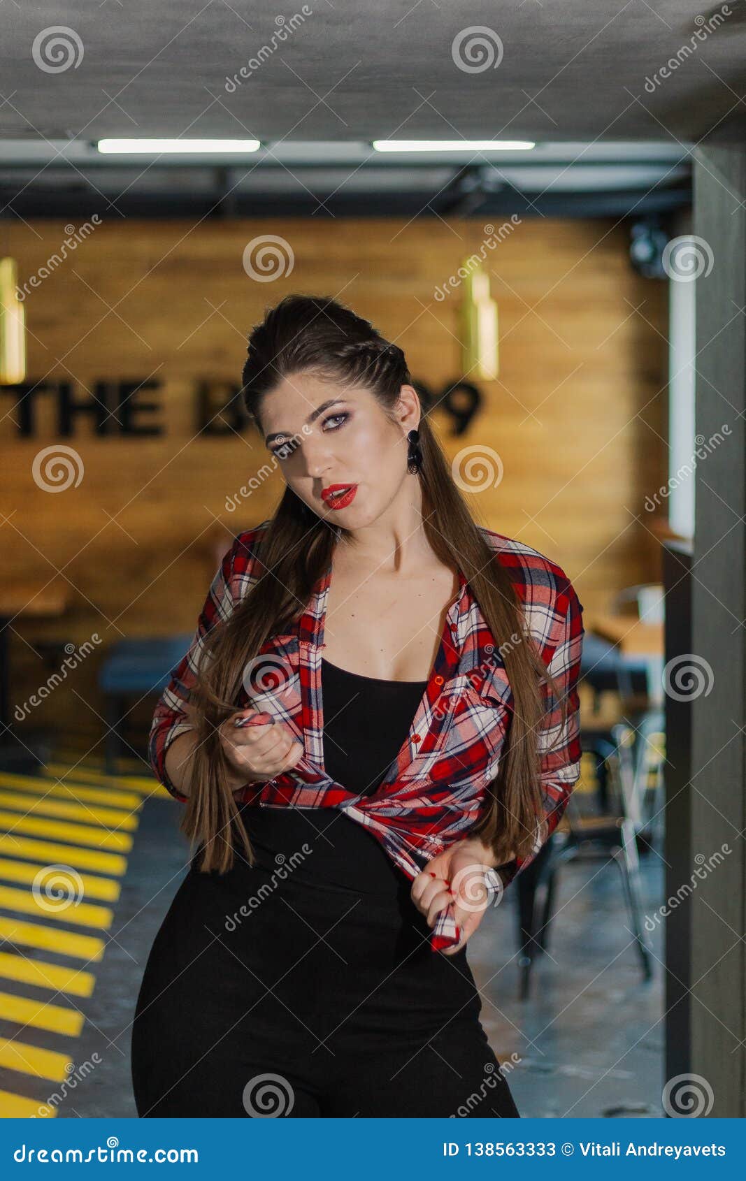 Natural Light Indoor Portrait Of Young Pretty Girl With Long