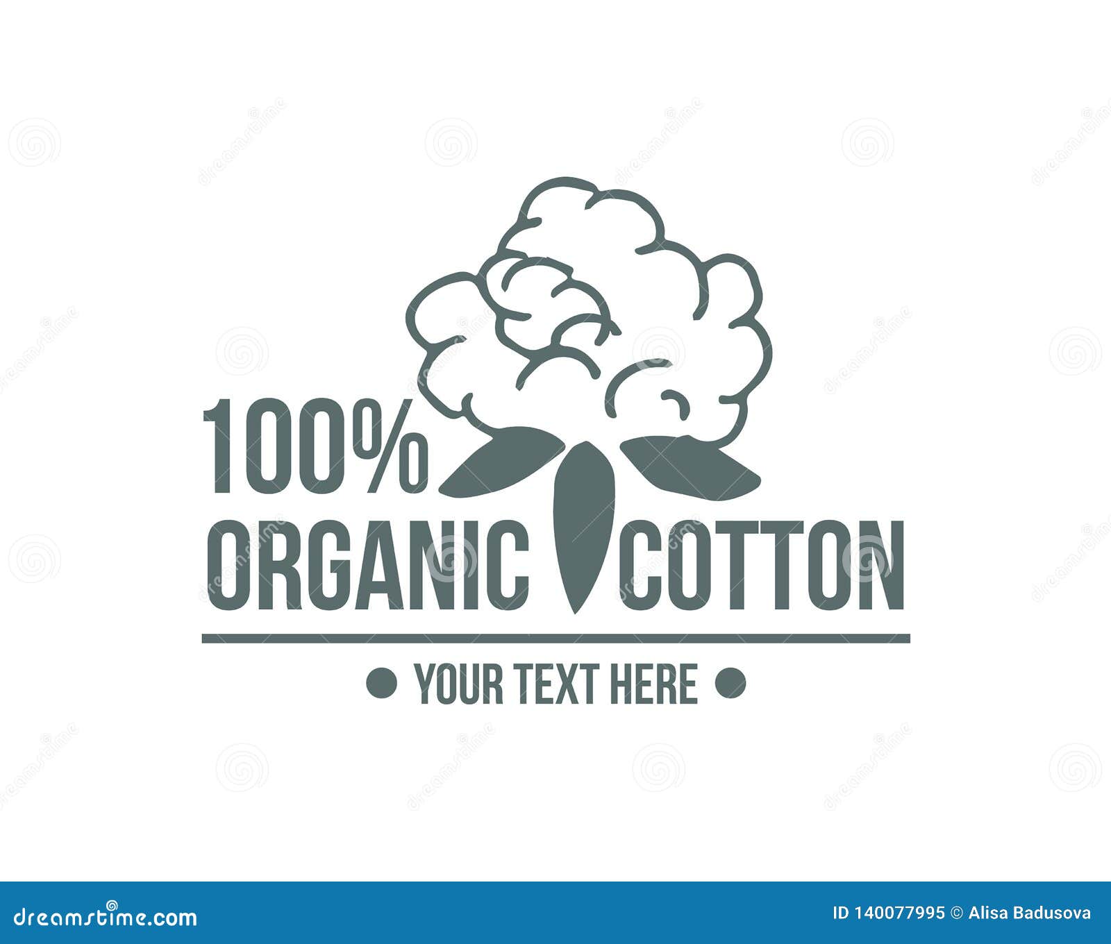 Natural Organic Cotton, Pure Cotton Vector Labels Set. Hand Drawn ...