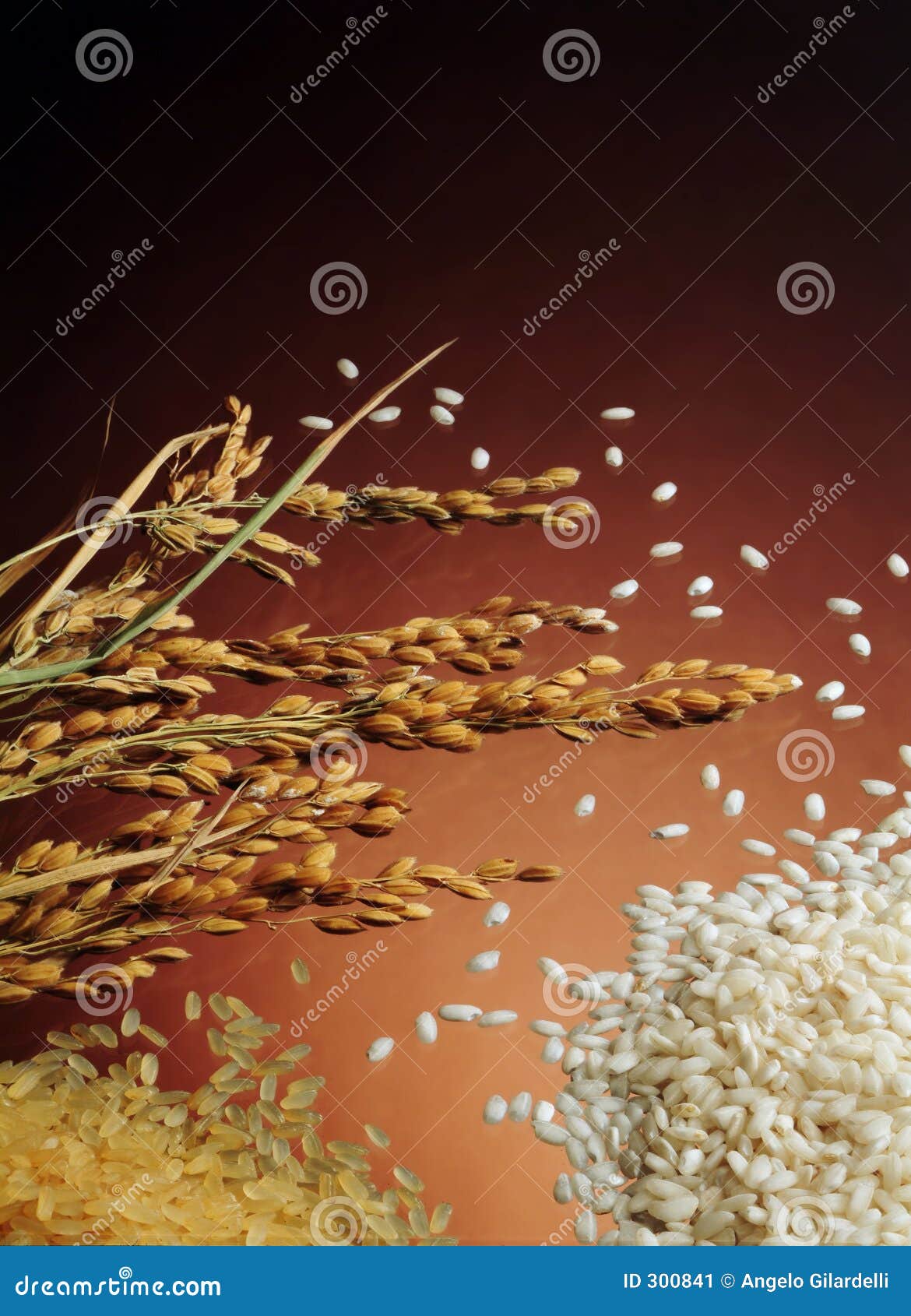 natural and piled rice