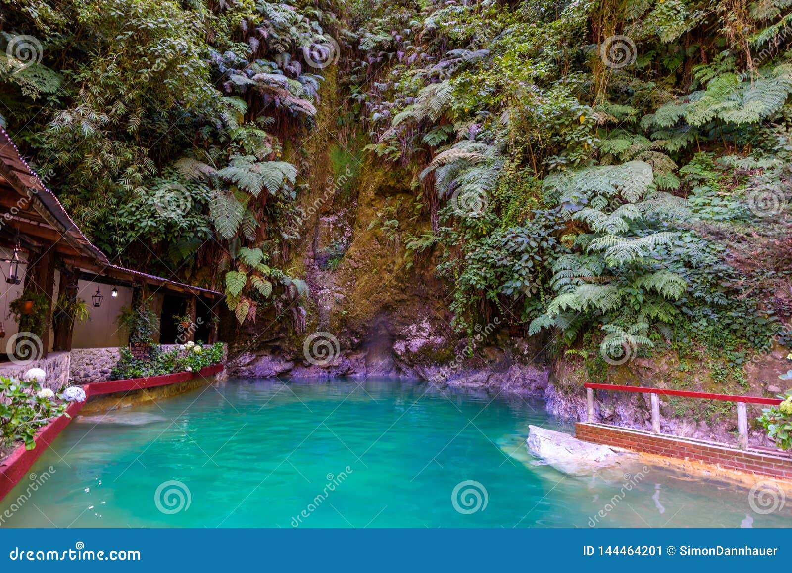 natural pool of fuentes georginas - hot springs around zunil and quetzaltenango - xela, guatemala