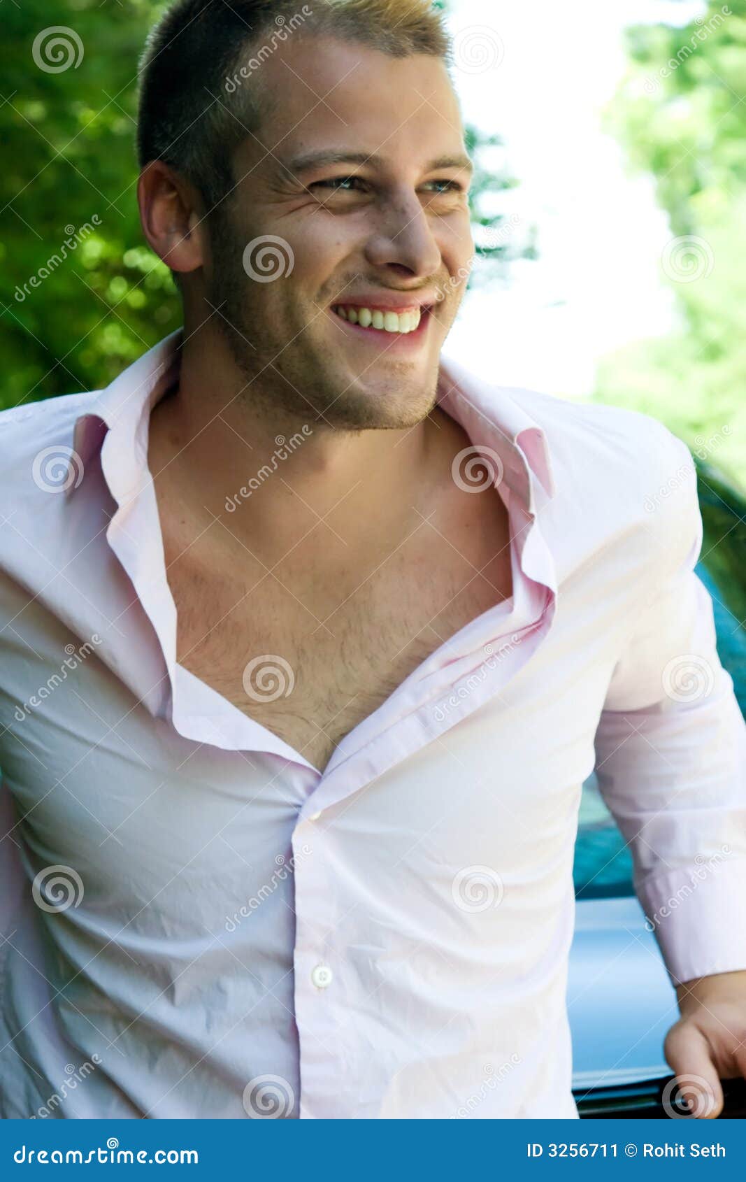 Natural, relaxed and happy stock image. Image of handsome - 3256711