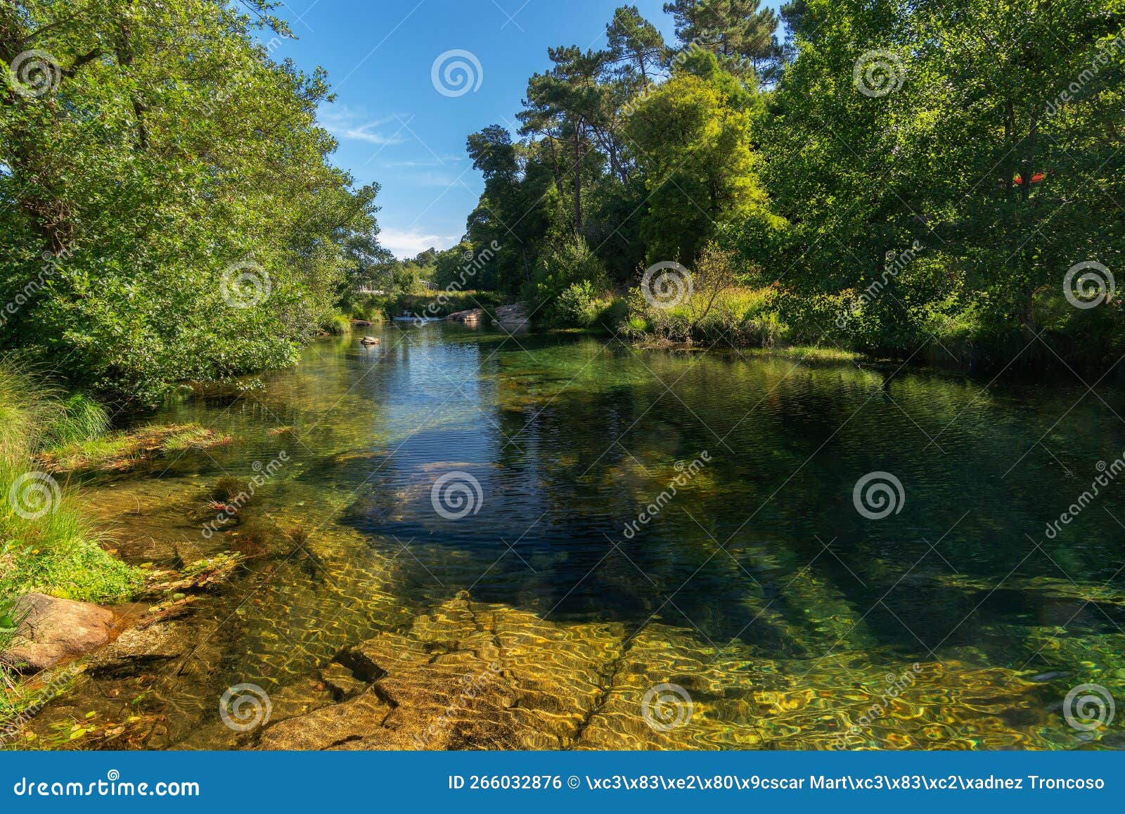 natural river pool in a area named in o rosal, pontevedra