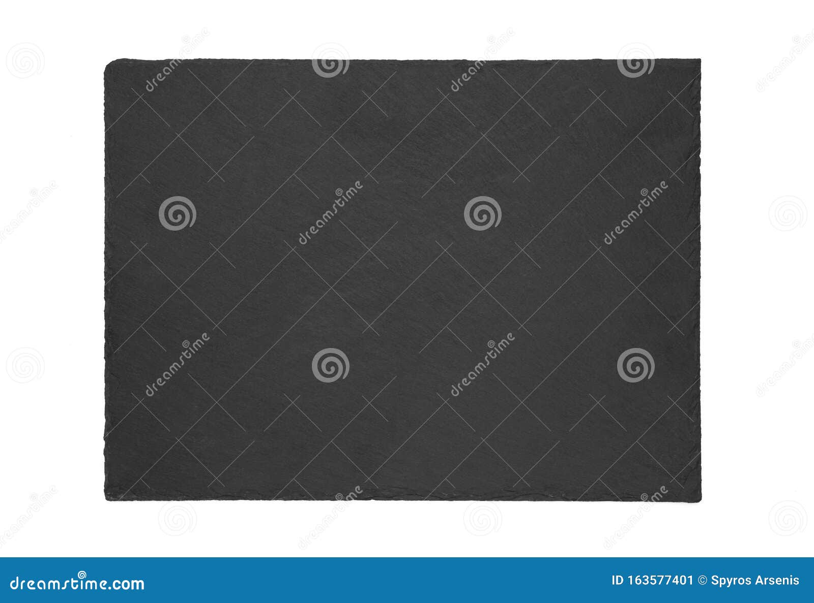Natural Slate Plate Isolated on White Background Stock Image Image of