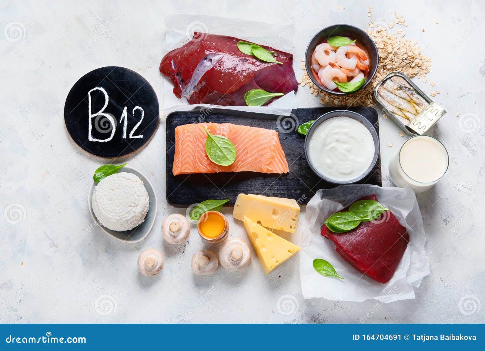 Natural Sources of Vitamin B12 Cobalamin Stock Image Image of meat