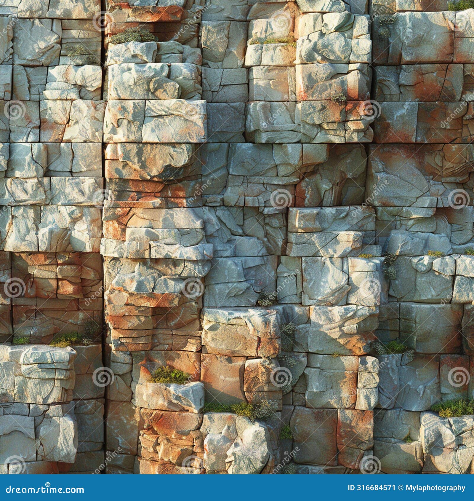 natural stone background. jagged slate rock formation with detailed textures. generative ai