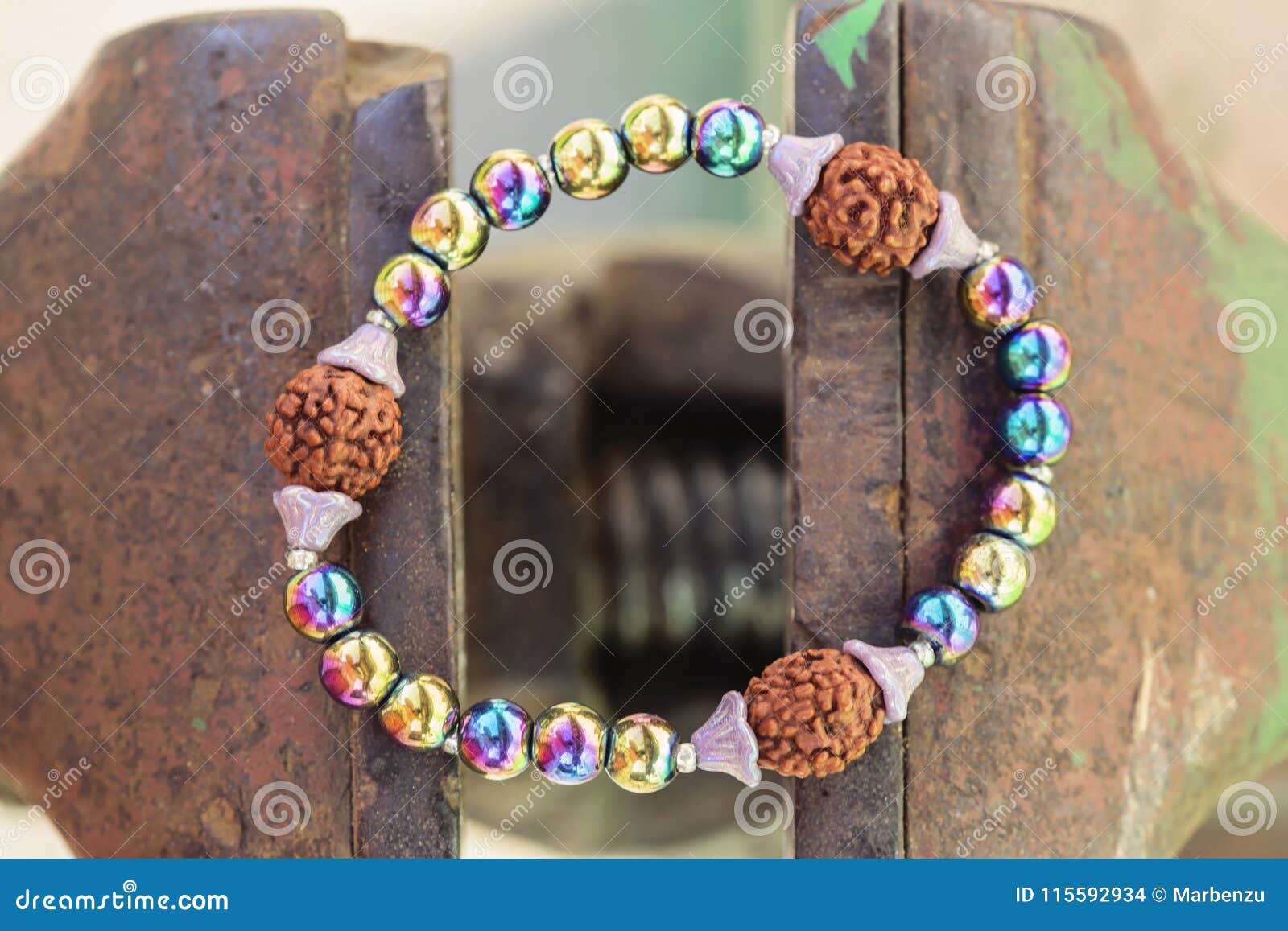 Natural Stone Bead Bracelet Stock Photo - Image of material, jewellery ...