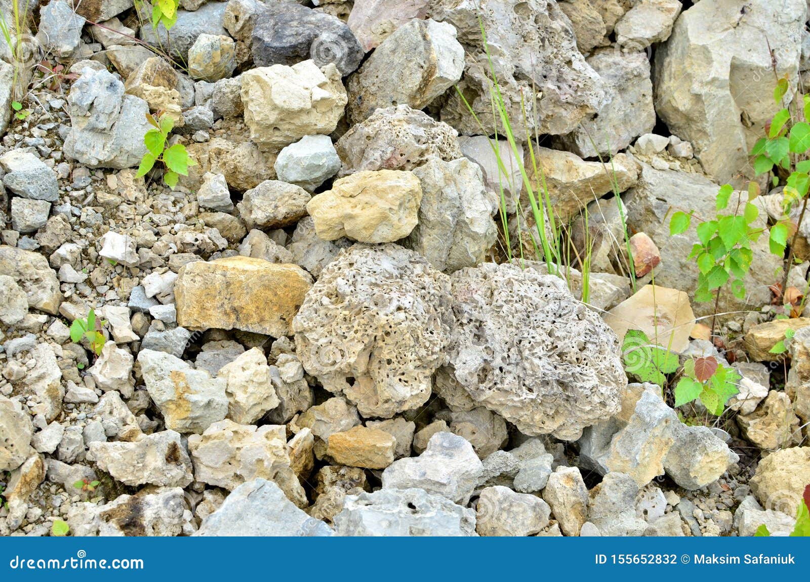 Natural Stone Dolomite in the Limestone Openpit. Stock Photo Image