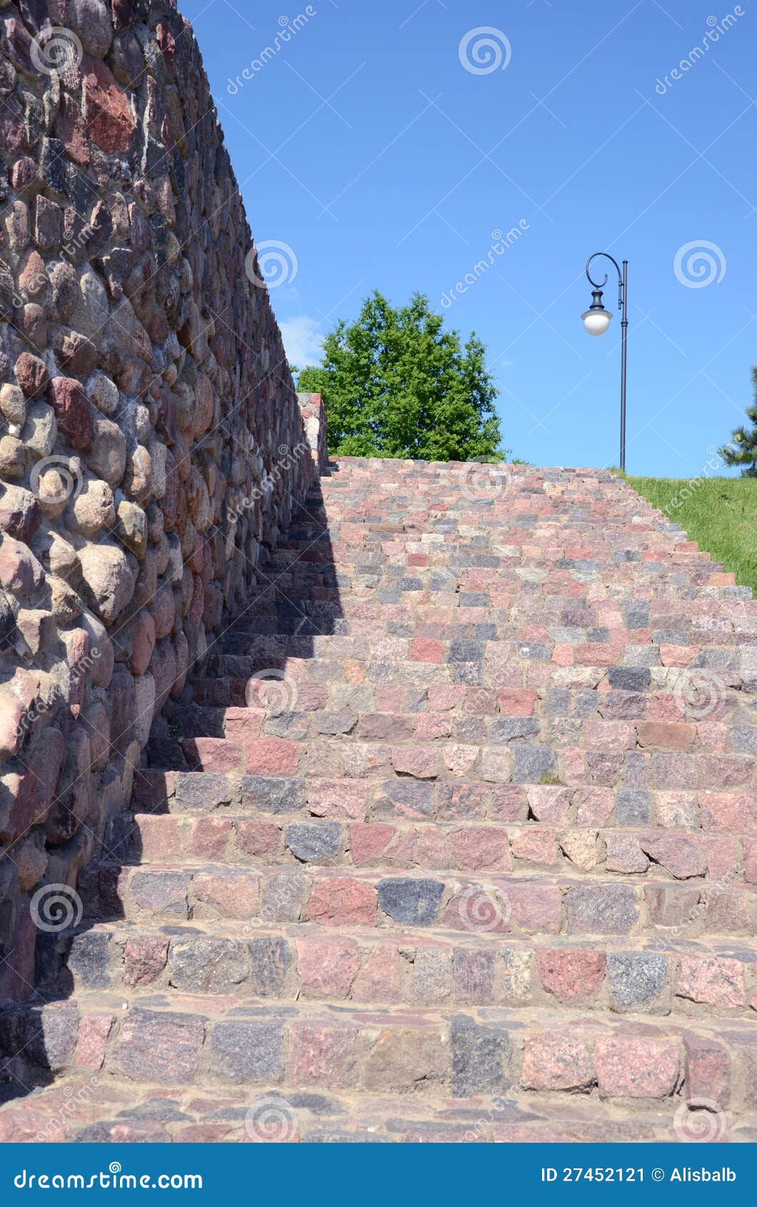 Natural Stone Staircase and Wall Stock Image Image of street